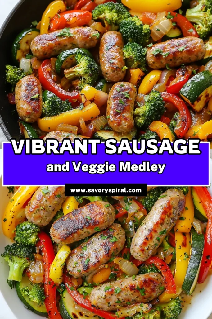 Looking for a quick healthy dinner? Try this healthy sausage recipe featuring colorful vegetables! Our turkey sausage and veggies stir fry is not only delicious but also vegetarian-friendly, perfect for any meal. Packed with vibrant bell peppers, zucchini, and broccoli, it's a nutritious choice that the whole family will love. Don’t miss out on this easy, flavorful dish! Save this healthy sausage and veggie recipe now! #HealthyDinner #SausageRecipe #VeggieStirFry #QuickMeals