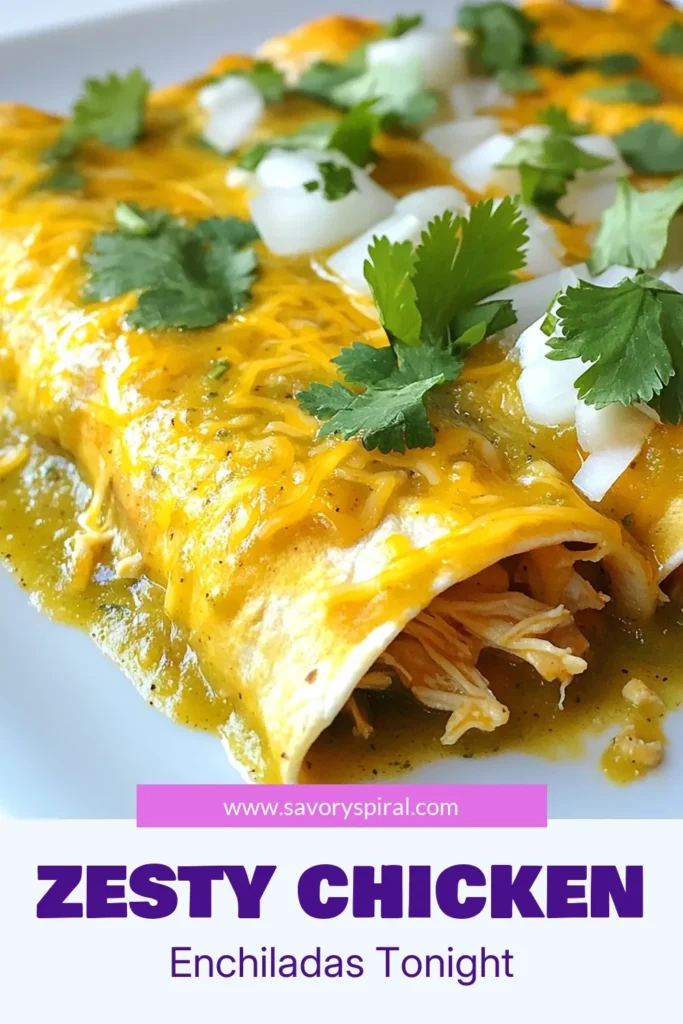 Indulge in these Zesty Green Chile Chicken Enchiladas, a deliciously easy chicken enchiladas recipe that's perfect for a quick dinner! Made with fresh corn tortillas and smothered in flavorful green chile enchilada sauce, these baked chicken enchiladas are sure to impress. Ready in just 45 minutes, they’re a must-try for any night of the week. Save this recipe and delight your family! #ChickenEnchiladas #EasyRecipes #GreenChileSauce #DinnerIdeas