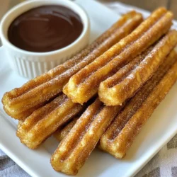 - 1 cup all-purpose flour - 1 tablespoon baking powder - 1/4 teaspoon salt - 1/2 teaspoon ground cinnamon - 1/2 cup granulated sugar (for batter) - 1 cup milk - 1 large egg - 1 teaspoon vanilla extract - 1/4 cup unsalted butter, melted To make churro waffle sticks, you need just a few simple items. All-purpose flour gives the base. Baking powder makes them fluffy. A pinch of salt enhances the flavor. Ground cinnamon adds that warm taste we love. Granulated sugar sweetens the batter, while milk keeps it moist. A large egg binds it all together. Vanilla extract gives a lovely aroma, and melted butter adds richness. - Different types of milk (almond, oat) - Alternative sweeteners (brown sugar, coconut sugar) - Flavor extracts (almond, orange zest) You can switch up the milk for a fun twist. Almond or oat milk works well. Want more sweetness? Try brown sugar or coconut sugar instead. You can also add flavor extracts like almond or even a touch of orange zest for a zesty kick. - Waffle maker - Mixing bowls - Whisk - Measuring cups and spoons Having the right tools makes cooking easier. A waffle maker is key for these treats. Mixing bowls help combine your ingredients. A whisk is perfect for blending everything smoothly. Measuring cups and spoons ensure you get the amounts right. {{ingredient_image_1}} 1. Preheat the waffle maker. Set it according to the manufacturer's instructions. This step is key to getting a crisp outside and fluffy inside. 2. Mix dry ingredients. In a large bowl, whisk together: - 1 cup all-purpose flour - 1 tablespoon baking powder - 1/4 teaspoon salt - 1/2 teaspoon ground cinnamon - 1/2 cup granulated sugar This blend gives your churro waffle sticks their sweet and spiced flavor. 3. Combine wet ingredients. In another bowl, mix: - 1 cup milk - 1 large egg - 1 teaspoon vanilla extract - 1/4 cup unsalted butter, melted Stir until well mixed. The melted butter adds richness to the batter. 4. Combine wet and dry. Gradually add the wet mix to the dry. Stir gently until just combined. A few lumps are okay; they will help keep the waffles light. 1. Pouring and spreading the batter. Once your waffle maker is preheated, pour a generous amount of batter into the center. Use a spatula to spread it slightly for even cooking. 2. Cooking time and tips for checking doneness. Close the lid and cook for about 5-7 minutes. Check for a golden brown color and crisp texture. If it’s too pale, give it a little more time. 1. Rolling the cooked waffle in cinnamon sugar. Carefully remove the waffle and place it on a cutting board. Cut it into sticks. In a small bowl, mix: - 1/4 cup granulated sugar - 1 teaspoon ground cinnamon While the waffle sticks are warm, roll them in this mix. This adds that delicious churro touch. 2. Ideas for serving. Serve warm with dipping sauces like chocolate or caramel. You can also add fresh fruit or whipped cream for extra fun! To make fluffy churro waffle sticks, avoid overmixing the batter. Mix until just combined. A few lumps are okay. This keeps the waffles light and airy. If your batter seems too thick, add a splash of milk. This helps achieve the right consistency. For the best results, set your waffle maker to medium heat. This ensures the churro sticks cook evenly. Before you pour the batter, spray the waffle maker with oil. This prevents sticking and makes cleanup easy. Get creative with your dipping sauces. Chocolate sauce pairs well with churro waffle sticks. Caramel sauce adds a rich touch. You can also use fruit sauces for a fresh twist. For a treat, serve these sticks with ice cream or whipped cream. Enjoy them warm for a delightful dessert! Pro Tips Perfecting the Batter: To achieve a light and fluffy texture, be careful not to overmix the batter. A few lumps are perfectly fine! Temperature Matters: Ensure your waffle maker is fully preheated before adding the batter for the best crispiness. Coating Tips: For extra flavor, let the churro waffle sticks cool slightly before rolling them in the cinnamon-sugar mixture. Dipping Delights: Pair these waffle sticks with chocolate or caramel sauce for a deliciously sweet experience! {{image_2}} You can mix up the flavors of churro waffle sticks in fun ways. Add chocolate chips to the batter for a sweet twist. The small bits of chocolate melt and create a gooey treat. You can also try Nutella-filled churro sticks. Just add a spoonful of Nutella in the center of the batter. This makes a creamy, rich filling that is sure to impress. If you need a gluten-free version, you can use gluten-free flour. Almond flour or coconut flour works well. Make sure to check the package for the best results. For a vegan option, replace the egg with a flax egg. Mix one tablespoon of ground flaxseed with three tablespoons of water and let it sit. You can use almond milk or oat milk instead of regular milk. These swaps keep the flavor while meeting your needs. Get creative with how you serve churro waffle sticks. You can make a waffle stick sundae. Stack the sticks, add ice cream, and drizzle with chocolate sauce. This dessert looks great and tastes amazing! Another fun idea is to make churro waffle sandwiches. Spread your favorite filling, like whipped cream or nut butter, between two sticks. This gives you a tasty treat that is easy to eat. To keep your churro waffle sticks fresh, let them cool first. This prevents moisture build-up. Wrap them in plastic wrap or foil. You can also store them in an airtight container. A glass or plastic container works best. When reheating, use an oven for the best results. Preheat your oven to 350°F (175°C). Place the sticks on a baking sheet. Heat for about 5 to 10 minutes until warm and crispy. If you use a microwave, heat in short bursts. This method can make them soggy. You can freeze churro waffle sticks before or after cooking. To freeze before, prepare the batter and pour it into the waffle maker. Let the waffles cool, then cut into sticks. Place them in a freezer bag. Seal it tightly to prevent freezer burn. To freeze after cooking, let the sticks cool completely. Then, arrange them in a single layer on a baking sheet. Freeze for about an hour. Once frozen, transfer them to a freezer bag. This keeps them from sticking together. When you're ready to eat, thaw them in the fridge overnight. For the best texture, warm them in the oven after thawing. Enjoy your delicious treats later! To make churro waffle sticks, start with mixing dry and wet ingredients. Combine 1 cup of flour, 1 tablespoon of baking powder, 1/4 teaspoon salt, 1/2 teaspoon cinnamon, and 1/2 cup sugar in a bowl. In another bowl, mix 1 cup milk, 1 large egg, 1 teaspoon vanilla, and 1/4 cup melted butter. Add wet to dry and stir gently. Preheat your waffle maker, grease it, and pour the batter in. Cook for about 5-7 minutes until golden. Cut into sticks and roll in cinnamon-sugar. Yes, you can use store-bought waffle mix. Just follow the package directions for the batter. To make it churro-style, add 1 teaspoon of cinnamon to the mix. After cooking, coat the sticks in cinnamon-sugar for that classic churro flavor. Store churro waffle sticks in an airtight container. Let them cool first to avoid moisture. You can place parchment paper between layers to keep them crispy. This method helps maintain their flavor and texture. Churro waffle sticks last about 2-3 days at room temperature. If stored correctly in the fridge, they can last up to a week. For longer storage, consider freezing them for up to a month. Yes, you can make churro waffle sticks in advance. Just prepare and cook them, then let them cool. Store them in an airtight container. Reheat them in an oven or toaster for about 5-10 minutes before serving. Churro waffle sticks combine taste and fun in one great snack. We've covered key ingredients, tools, and steps to make them right at home. I shared tips to ensure your batter and cooking bring out the best flavor. Don't forget the fun variations and serving ideas to impress your friends. Whether you're enjoying them fresh or storing leftovers, these treats will bring joy. Dive into this tasty adventure and create your perfect churro waffle sticks today!