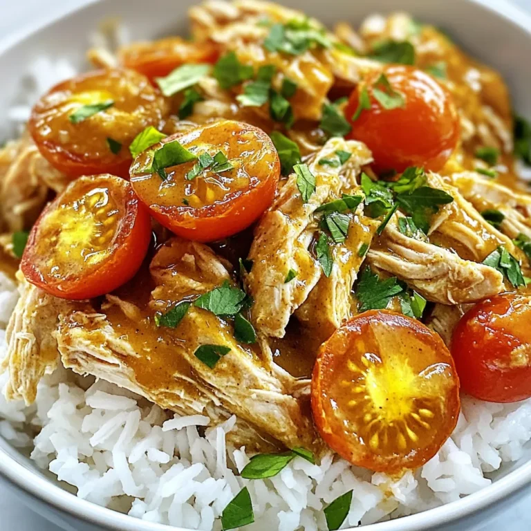 To make a simple and tasty five-ingredient crockpot chicken, gather these items: - 4 boneless, skinless chicken breasts - 1 cup low-sodium chicken broth - 1 cup cherry tomatoes, halved - 1 packet ranch seasoning mix - ½ cup cream cheese These ingredients work together to create a rich and creamy dish. The chicken breasts provide a lean protein that cooks to tender perfection. Using low-sodium chicken broth keeps the dish flavorful without being too salty. Cherry tomatoes add a sweet burst of flavor and a pop of color. The ranch seasoning mix gives the dish a tangy kick, while cream cheese melts into a luscious sauce. You can find these ingredients at most grocery stores. This recipe is a great choice for busy weeknights or meal prep. Each ingredient plays a key role, making this dish both easy and delicious. {{ingredient_image_1}} - Placing chicken in the crockpot Start by laying four boneless, skinless chicken breasts in the bottom of your crockpot. Be sure they are flat and not stacked. This helps them cook evenly. - Adding broth and seasoning Pour one cup of low-sodium chicken broth over the chicken. This keeps the chicken moist. Next, sprinkle the ranch seasoning mix on top. Make sure to cover the chicken well for the best flavor. - Layering tomatoes and cream cheese Halve one cup of cherry tomatoes and place them on top of the chicken. This adds a fresh taste. Cut half a cup of cream cheese into cubes and scatter it over the tomatoes. The cream cheese will melt and create a rich sauce. - Setting the crockpot temperature Cover the crockpot and set it to low heat for 6-7 hours. If you are short on time, you can set it to high heat for 3-4 hours. Either way, the chicken will be tender and full of flavor. - Shredding the chicken for serving About 30 minutes before serving, take two forks and shred the chicken right in the crockpot. Mix it well with the tomatoes and cream cheese. This makes each bite tasty and creamy. - Cooking time breakdown After shredding, let the mixture cook uncovered for the last 30 minutes. This helps thicken the sauce slightly. Make sure the chicken reaches an internal temperature of 165°F to ensure it's fully cooked. To ensure chicken tenderness, always use boneless, skinless chicken breasts. These cuts cook evenly and stay juicy. The key is to use chicken broth. It adds moisture and flavor throughout the cooking time. For best results, shred the chicken 30 minutes before serving. This allows the meat to soak up the sauce. Different crockpots can cook at different speeds. Some cook faster than others. If your crockpot runs hot, check your chicken after 3 hours on high heat. If it’s done, you can skip the full 4 hours. If it cooks slower, you might need an extra hour. Always check for an internal temperature of 165°F. This dish pairs well with simple sides. Rice or pasta is a perfect choice. They soak up the tasty sauce and make a filling meal. For a lighter option, serve with a fresh salad. Garnishing adds a nice touch. Sprinkle freshly chopped parsley on top. It adds color and a hint of freshness. You can also add a squeeze of lemon juice. This brightens the dish and enhances the flavors. Pro Tips Keep it Moist: Make sure to pour the chicken broth evenly over the chicken breasts to prevent dryness during the slow cooking process. Shred at the Right Time: Shred the chicken about 30 minutes before serving to allow it to absorb the flavors from the cream cheese and tomatoes. Thicken the Sauce: Cooking uncovered for the last 30 minutes helps thicken the sauce, making it richer and more flavorful. Flavor Boost: Consider adding a splash of balsamic vinegar or a sprinkle of red pepper flakes for an extra kick of flavor. {{image_2}} You can change the ranch seasoning. Try a packet of Italian seasoning for a fresh twist. You can also use taco seasoning for a spicy flavor. For vegetables, cherry tomatoes shine, but you can add bell peppers or zucchini. Both options bring color and extra nutrition. Carrots or mushrooms can also work well. Choose what you love for a personal touch. If you need gluten-free options, check the ranch seasoning packet. Some brands are gluten-free, while others are not. Use gluten-free broth to keep your meal safe. For a dairy-free version, swap cream cheese with a dairy-free spread. You can also use plant-based cream cheese. This keeps the dish creamy without dairy. To store leftovers, let the chicken cool first. Place it in an airtight container. Make sure to cover it well. You can keep it in the fridge for up to three days. When you want to eat it again, reheat it on low heat. You can use the microwave or a stovetop. Add a splash of broth or water to keep it moist. Heat it until warm, but don’t overcook it. You can freeze the chicken before or after cooking. If you freeze it before, store the raw ingredients in a freezer bag. Just label it with the date. You can keep it for up to three months. If you freeze it after cooking, wait for it to cool. Then place it in a freezer-safe container. It will last up to six months in the freezer. For the best taste, try to use it within three months. You can store leftover crockpot chicken in the fridge for up to four days. Make sure to place it in an airtight container. This keeps it fresh and safe to eat. Yes, you can use frozen chicken for this recipe. Just know it will take longer to cook. If using frozen chicken, cook it on high for about five hours. Always check that it reaches 165°F for safety. Crockpot chicken is great with many sides. You can serve it over rice or pasta for a filling meal. Fresh veggies or a simple salad also pair well. For added flavor, try some warm bread on the side. If you want to make more servings, just double the ingredients. You can use the same size crockpot, but it may take longer to cook. Always check the chicken to ensure it is fully cooked before serving. This blog post covered everything you need to make a tasty crockpot chicken dish. We discussed key ingredients like chicken, broth, and cream cheese. I provided step-by-step preparation and cooking instructions, ensuring your chicken turns out tender. You also learned tips for serving and creative dish variations. Plus, I shared smart ways to store leftovers. These tips will help you enjoy this meal long after it’s cooked. You now have all the info to make this dish your own. Happy cooking!