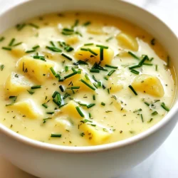 - 4 medium-sized potatoes, peeled and diced - 1 onion, chopped - 4 cloves of garlic, minced - 4 cups vegetable broth This soup starts with a strong base. Potatoes add heartiness. Onions bring sweetness. Garlic gives a punch. Vegetable broth ties it all together, making each bite rich and comforting. - 1 cup heavy cream (or coconut cream for a vegan option) - Fresh herbs You can make this soup creamier by adding heavy cream. For a vegan twist, use coconut cream. Fresh herbs, like chives or parsley, can elevate the soup's taste and add color. - 1 teaspoon dried thyme - 1 teaspoon dried rosemary - Salt and pepper to taste Seasonings are key to great flavor. Dried thyme adds earthiness. Dried rosemary brings a warm scent. Salt and pepper balance out the richness. Adjust these to fit your taste buds. {{ingredient_image_1}} To start, we need to build a great flavor base. First, grab a large pot and pour in some olive oil. Heat it over medium heat. Once hot, add the chopped onion. Sauté the onion for about five minutes. You want it soft and a bit see-through. Next, add the minced garlic. Stir it for one to two minutes, but watch closely. Garlic can burn quickly, and burnt garlic is not tasty. Now it is time for the potatoes. Toss in the diced potatoes and mix them well with the onion and garlic. This step coats the potatoes with all that great flavor. Now, pour in the vegetable broth. Make sure the potatoes are fully covered. Turn up the heat until it boils. Once boiling, reduce the heat to low. Let it simmer for 15 to 20 minutes. You want the potatoes to be tender. After the potatoes are tender, we need to blend the soup. If you have an immersion blender, use it right in the pot. Blend until you reach your desired texture, smooth or slightly chunky. If you don’t have an immersion blender, carefully transfer the soup in small batches to a regular blender. Be careful, it's hot! Once blended, stir in the heavy cream or coconut cream. Add the dried thyme and rosemary next. Don’t forget to season with salt and pepper to your taste. Heat the soup gently for five more minutes. This helps the flavors mix well. Finally, serve the soup hot. Garnish with fresh chives or parsley for a nice touch. Enjoy the warm, comforting bowl! When making garlic herb potato soup, you can choose the texture you like. Some people enjoy a smooth soup, while others prefer a chunky one. If you want it smooth, blend the soup well. Use an immersion blender for easy mixing. For a chunky texture, blend only half of the soup. This gives you pieces of potato that add heartiness. To boost the flavor, think about adding more herbs or spices. Fresh herbs like thyme, rosemary, or parsley can brighten up the soup. You can also try adding a pinch of smoked paprika for a warm note. Experiment with spices to find what you like best. This soup is a canvas for your creativity. This soup pairs well with crusty bread or a fresh salad. A slice of warm, crusty bread is great for dipping. Try a simple green salad on the side for a nice crunch. You can also sprinkle some cheese on top for extra flavor. Enjoy your bowl of warmth with these tasty sides! Pro Tips Choose the Right Potatoes: For a creamy texture, use starchy potatoes like Russets or Yukon Golds. They break down nicely when cooked and blended. Adjust Creaminess: If you prefer a lighter soup, you can reduce the amount of cream or replace it with additional vegetable broth for a healthier option. Herb Variations: Experiment with fresh herbs like thyme, rosemary, or even dill for added flavor. Just add them towards the end of cooking to maintain their freshness. Perfect Storage: This soup stores well in the fridge for up to 3 days. Reheat gently on the stove, adding a splash of broth if it thickens too much. {{image_2}} To make this soup vegan, swap the heavy cream for coconut cream. Coconut cream adds a rich, creamy texture. It also gives a hint of sweetness. This change keeps the soup comforting without any dairy. You’ll still enjoy all the garlic and herb flavors. Want to take your soup up a notch? Add cheese or bacon! A sprinkle of sharp cheddar brings a salty bite. Crispy bacon crumbles add a smoky crunch. Both options create a new layer of flavor. They make every bowl even more delightful. Don't be afraid to play with herbs! Fresh herbs can change the soup's taste. Try fresh thyme or parsley for a bright touch. Dried herbs work well, too, but fresh herbs give a pop of flavor. Mixing fresh and dried herbs can also create a nice balance. Explore different combinations to find your favorite! After enjoying your garlic herb potato soup, let it cool down. Transfer the soup to an airtight container. Store it in the fridge for up to three days. If you want to keep it fresh, avoid adding the garnish until serving. This helps the herbs stay bright and flavorful. For longer storage, freeze the soup. Use a freezer-safe container or bag. Leave some space at the top, as the soup may expand. It will stay good for about three months. For best results, label the container with the date. This way, you know when to use it. When you are ready to eat the soup again, take it out of the fridge or freezer. If frozen, let it thaw overnight in the fridge. To reheat, pour the soup into a pot over medium heat. Stir gently to keep it smooth. If you prefer, you can use the microwave. Heat it in short bursts, stirring in between. This helps the soup heat evenly without losing its creamy texture. Enjoy your delicious bowl once more! Yes, you can use different potatoes for your soup. Some great options are Yukon Gold or red potatoes. These types add a creamy texture without being too starchy. You can also try fingerling potatoes for a unique touch. Just remember, keep the peels on for extra flavor and nutrition when possible. To make your soup thicker, you can add more potatoes or blend it longer. If you want a thinner soup, add more vegetable broth or cream. You can also stir in a bit of flour or cornstarch to thicken it up. Just mix it with a little cold water first to avoid lumps. This soup pairs well with many sides. Try crusty bread or a fresh salad to balance the meal. Grilled cheese sandwiches or roasted veggies also complement the soup nicely. For a fun twist, serve it with crispy bacon bits or croutons on top. Each side adds a new layer of flavor and texture. This blog post shared how to make a delicious garlic herb potato soup. We covered key ingredients like potatoes, garlic, and broth, plus optional creams and herbs. You learned step-by-step how to prepare, cook, and blend the soup, ensuring the right texture. We discussed vegan options and ways to store leftovers. Finally, I answered common questions about ingredient swaps and serving suggestions. With these tips, you can create a tasty soup that suits your taste. Enjoy experimenting in the kitchen and savor every spoonful!