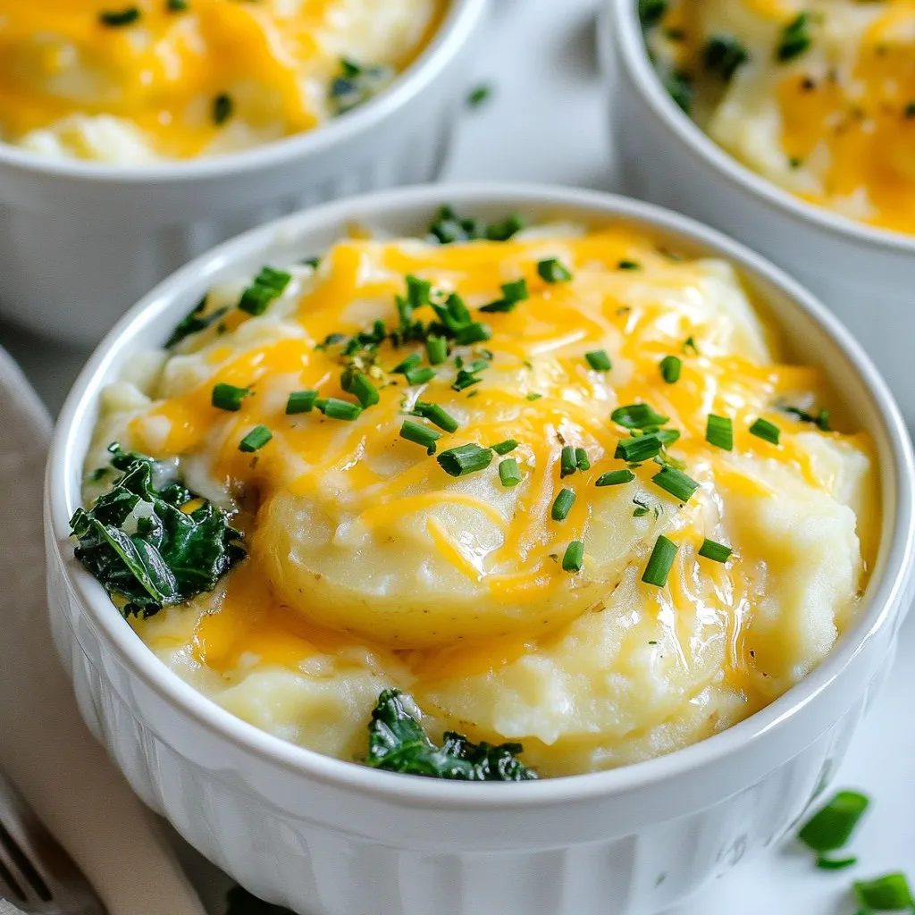 - 4 large russet potatoes, peeled and diced - 1 medium onion, chopped - 3 cloves garlic, minced - 4 cups vegetable broth - 1 cup heavy cream or coconut milk - 1 cup cheddar cheese, shredded - 1 cup fresh kale, chopped (optional) You need hearty russet potatoes for this soup. They give the best texture. Onions and garlic add a nice depth of flavor. Use vegetable broth to keep it light. Heavy cream makes it rich, while coconut milk offers a dairy-free twist. Shredded cheddar cheese brings a comforting taste, and kale adds a fresh touch. - 1 teaspoon dried thyme - 1 teaspoon paprika - Salt and pepper to taste Dried thyme gives the soup a warm, earthy flavor. Paprika adds a slight smokiness. Season with salt and pepper to bring all the flavors together. Taste as you go to find the right balance. - Fresh chives, chopped - Additional cheese Garnishing is key for presentation. Fresh chives add a pop of color and a mild onion flavor. Extra cheese on top? Yes, please! It makes each bowl look inviting and delicious. {{ingredient_image_1}} 1. Peeling and dicing potatoes: Start with your russet potatoes. Use a peeler to remove the skin. Cut them into small cubes. Aim for even sizes to ensure they cook well. 2. Chopping onion: Take your medium onion. Slice it in half, then chop it into small pieces. The onion adds sweetness and depth to the soup. 3. Mincing garlic: Grab three cloves of garlic. Smash them slightly with a knife. This will help release their flavor. Chop them finely to add a strong, savory element. 1. Combining ingredients in the crockpot: In your crockpot, combine the diced potatoes, chopped onion, and minced garlic. Pour in four cups of vegetable broth. Stir everything well to mix. 2. Cooking times for low and high settings: Cover your crockpot. Cook on low for 6-8 hours or on high for 3-4 hours. You want the potatoes tender enough to mash. 1. Mashing potatoes for desired texture: Once the cooking time is up, take a potato masher. Mash some of the potatoes in the soup. This will create a creamy texture while leaving some chunks for bite. 2. Adding heavy cream and cheese: Stir in one cup of heavy cream or coconut milk. Then, add one cup of shredded cheddar cheese. This makes the soup rich and creamy. 3. Final cooking time after adding kale: If you want to add kale, toss in one cup now. Let the soup cook on low for another 15-30 minutes. This will warm it through and melt the cheese. To boost the flavor of your soup, consider adding fresh herbs like rosemary or parsley. They add a bright taste that complements the creamy base. You can also try a pinch of garlic powder for more depth. Using homemade broth makes a big difference. It's richer and has fewer additives than store-bought. If you opt for store-bought, choose a low-sodium version. This allows you to control the salt level in your soup. If you want a thicker soup, mash more potatoes. This gives your soup a creamy texture without adding more ingredients. You can also reduce the broth by cooking it longer. For a dairy-free option, use coconut milk instead of heavy cream. This keeps your soup rich and creamy while being kind to your tummy. You can also add more potatoes to help thicken the soup naturally. Mashing some potatoes is key for a nice texture. It creates a creamy base while leaving other pieces chunky. This gives the soup a great mouthfeel. Also, adjust cooking times based on potato size. Larger chunks take longer to cook. If you're short on time, cut your potatoes smaller for a faster meal. This way, they will cook evenly in the crockpot. Pro Tips Use Fresh Ingredients: Fresh potatoes and vegetables will enhance the flavor of your soup, making it more vibrant and delicious. Cheese Variations: Experiment with different types of cheese such as Gruyere or pepper jack for added depth and flavor. Texture Matters: For a creamier texture, blend part of the soup with an immersion blender before adding the cream and cheese. Season to Taste: Always taste your soup before serving and adjust the seasonings, as the flavors develop during cooking. {{image_2}} You can switch up the cheese for a new taste. Try gouda or pepper jack for a fun twist. Mixing in other veggies can also add flavor and nutrients. Think about carrots or corn for sweetness and color. If you're dairy-free, use coconut milk instead of heavy cream. It makes the soup rich and creamy. For gluten-free options, ensure your broth and any added ingredients are gluten-free. This way, everyone can enjoy a warm bowl. Spices can really change the soup. Adding cumin or chili powder brings a nice kick. You can also toss in protein sources like cooked bacon or shredded chicken. This makes the soup heartier and more filling. To keep your potato soup fresh, cool it first. Then, pour it into an airtight container. Store the soup in the fridge for up to four days. If you want to save it longer, freeze it! Make sure to use a freezer-safe container. Freeze the soup for up to three months. Just remember to leave some space for expansion. You can reheat your soup in two ways: microwave or stovetop. For the microwave, pour the soup into a safe bowl. Heat it for about 2-3 minutes. Stir halfway through to warm it evenly. If you use the stovetop, pour the soup into a pot. Heat it over medium heat, stirring often, until it’s hot. This method can take about 5-10 minutes. In the fridge, your soup lasts about four days. If you freeze it, the shelf life extends to three months. After that, it may lose flavor and texture. Always check for any off smells or changes in color before eating. Enjoy your warm bowl of comfort! Yes, you can use other potatoes. Each type has a unique taste and texture. Here are some options: - Yukon Gold: These potatoes are creamy and buttery. They add a rich flavor to your soup. - Red Potatoes: They hold their shape well, giving a nice texture to the soup. - Fingerling Potatoes: These small potatoes add a fun twist. Their skin adds a bit of chew. Using different potatoes can change the soup's taste. Experiment to find your favorite! To add some heat to your soup, try these tips: - Red Pepper Flakes: Start with a pinch. You can adjust based on your spice level. - Hot Sauce: Stir in a few drops. It adds flavor and heat at the same time. - Jalapeños: Dice fresh jalapeños and mix them in during cooking. They bring a fresh spice. - Chipotle Powder: This adds a smoky flavor. A small amount can pack a punch. Feel free to mix and match these ideas to create your perfect spicy soup! Yes, you can make this soup ahead of time. Here are some tips: - Meal Prepping: Prepare the soup, then cool it before storing. It keeps well in the fridge for 3-4 days. - Freezing: You can freeze the soup for up to 3 months. Cool it completely, then store it in airtight containers. - Reheating: When ready to eat, thaw it in the fridge overnight. Heat it on the stove or in the microwave until hot. Making this soup in advance saves time. Enjoy the comfort of a warm bowl whenever you like! This blog post covers a simple and tasty potato soup recipe. It walks through the key ingredients, including potatoes, onion, and spices. I shared steps to prepare and cook the soup in a crockpot. I also included tips for flavor and variations for diets. In the end, you can enjoy this warm and comforting dish. Feel free to adjust it to your taste and needs. Happy cooking!