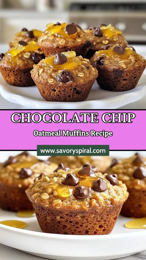 Start your day with these delicious Oatmeal Chocolate Chip Muffins! This easy muffin recipe features wholesome ingredients like rolled oats and ripe bananas, making them the perfect healthy breakfast muffins. Plus, they can be a gluten-free muffin alternative if you use a suitable flour. Bake a batch today and enjoy a sweet, guilt-free treat! Save this recipe for your morning routine! #OatmealChocolateChipMuffins #HealthyBreakfastMuffins #EasyMuffinRecipe #GlutenFreeMuffins