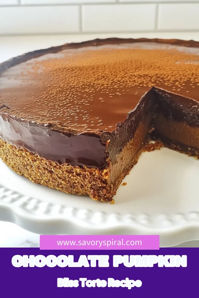 Indulge in this delicious Gluten-Free Chocolate Pumpkin Torte, a perfect Pumpkin Chocolate Dessert that everyone will love! This Dairy-Free Torte Recipe uses almond flour and simple ingredients to create a tasty and healthy pumpkin recipe that’s easy to make. Enjoy a slice today and elevate your dessert game. Save it for later and treat yourself! #GlutenFree #PumpkinDessert #HealthyRecipes #DairyFree