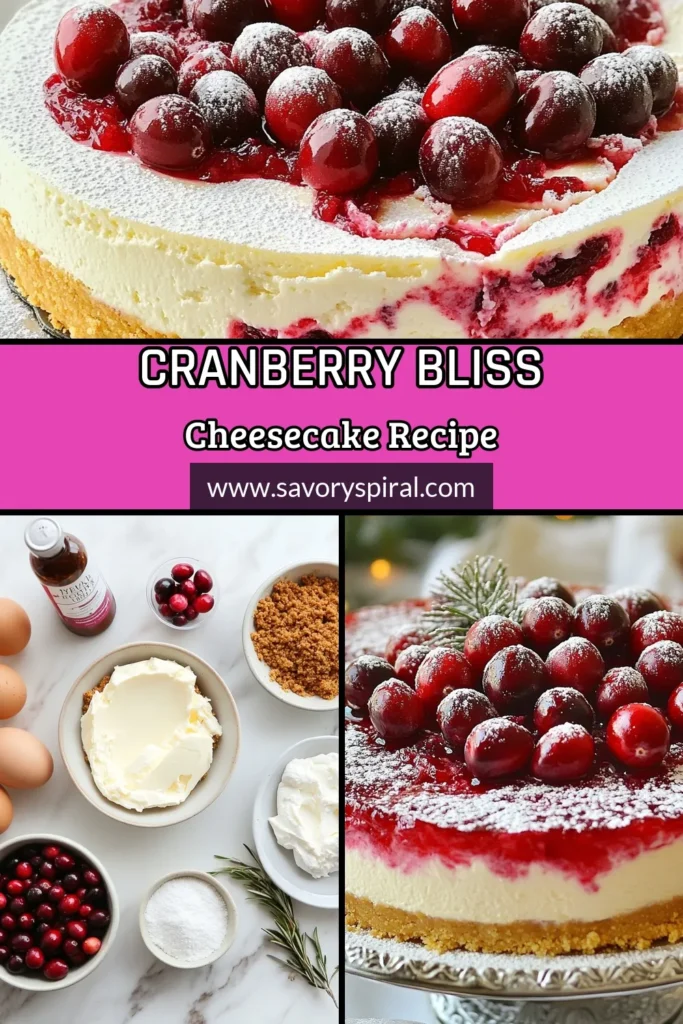 Indulge in this classic cranberry cheesecake recipe, the perfect blend of creamy cheesecake with cranberries that will impress at any gathering. This cranberry-infused dessert is not only delicious but also an easy cheesecake recipe for the holidays. Delight your guests with this festive treat and elevate your dessert menu with our holiday cheesecake ideas. Save this recipe for a sweet seasonal touch! #CranberryCheesecake #HolidayDessert #EasyCheesecake #CranberryRecipe
