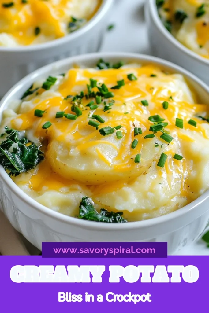 Indulge in the ultimate comfort food with this creamy potato soup made easy in your crockpot! This delicious crockpot potato recipe features tender russet potatoes, hearty broth, luscious heavy cream, and optional kale for a healthy twist. Perfect for busy days, this vegan potato soup can be made dairy-free using coconut milk. Warm up with this slow cooker creamy soup and enjoy! Save the recipe for later and try it today! #CrockpotPotatoRecipe #ComfortFoodRecipes #VeganPotatoSoup #SlowCookerCreamySoup