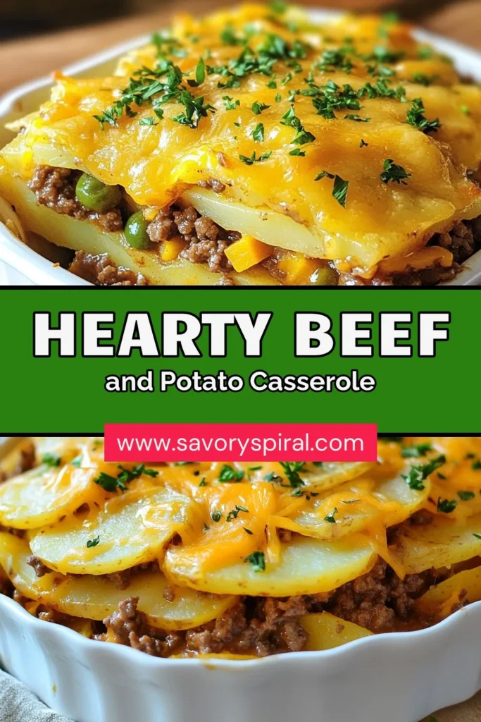 Discover the ultimate savory ground beef casserole with this easy beef potato recipe! This delicious potato beef bake combines tender ground beef, layers of sliced potatoes, and melted cheddar cheese for a cheesy beef potato dish your family will love. Perfect as a family-friendly meat casserole, it's easy to prepare and packs a flavor punch. Save and try this comforting delight tonight! #GroundBeefCasserole #EasyRecipes #FamilyMeals #ComfortFood