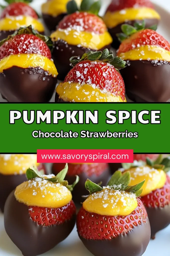 Indulge in the flavors of fall with this delicious chocolate covered strawberries recipe featuring pumpkin spice! These pumpkin spice strawberries are easy chocolate treats perfect for any autumn gathering. With pumpkin puree recipes, you can create an irresistible fall dessert idea that will wow your guests. Try this easy recipe and elevate your dessert game. Save and share this delightful treat now! #ChocolateCoveredStrawberries #PumpkinSpice #FallDesserts #EasyTreats