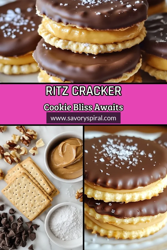 Indulge in these easy no-bake Ritz cracker cookies that combine crispy Ritz crackers, creamy peanut butter, and rich chocolate for a delightful treat. Perfect for any occasion, these peanut butter chocolate cookies are simple to make and a crowd-pleaser. Dip them in chocolate for that irresistible finish! Try this easy cookie recipe today and impress your friends. Save this for later! #RitzCrackerCookies #NoBakeCookies #EasyCookieRecipes #ChocolateDippedCrackers