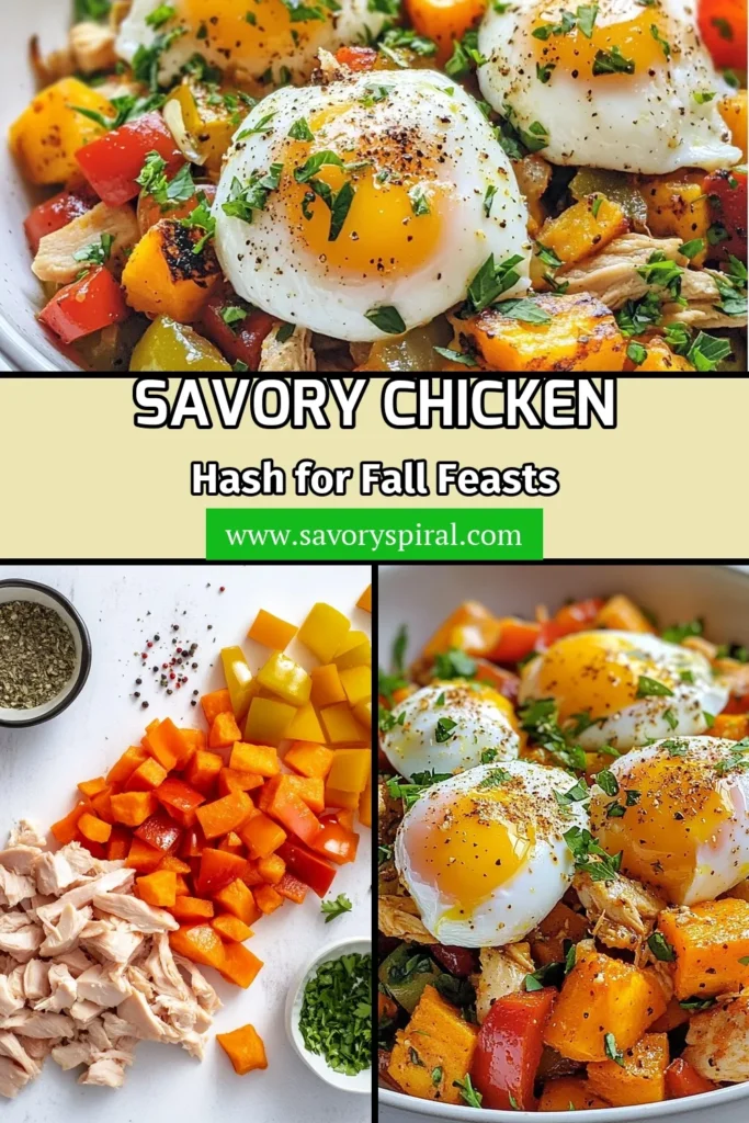 Indulge in the flavors of fall with this delightful Harvest Chicken Hash! Packed with sweet potatoes, bell peppers, and shredded chicken, this sweet potato chicken hash is perfect for a cozy meal. This easy chicken hash recipe comes together in just 35 minutes and is ideal for busy weeknights. Don’t miss out on this skillet chicken hash that warms hearts and bellies—try it today! Save this recipe for your fall recipe ideas! #HarvestChickenHash #FallRecipes #ChickenHashRecipe #SkilletHash