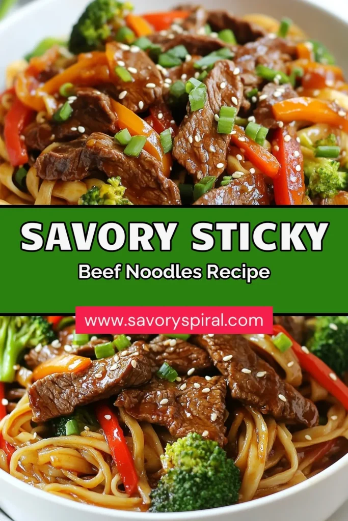 Discover the irresistible taste of sticky beef noodles, a delicious beef sirloin recipe that's perfect for any night of the week. These easy stir-fry noodles combine tender beef, vibrant veggies, and a savory hoisin sauce beef blend that will leave your taste buds craving more. Make this incredible dish in just 30 minutes! Save and share this recipe to treat your family to unforgettable rice noodle dishes. #StickyBeefNoodles #BeefSirloinRecipe #EasyStirFryNoodles #HoisinSauceBeef