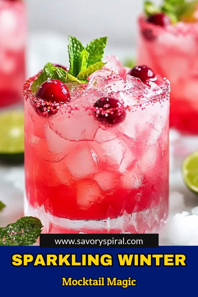 Looking for a delightful winter mocktail recipe? Try this festive non-alcoholic drink, the Winter Wonderland Mocktail! This refreshing holiday beverage combines coconut water, cranberry juice, peppermint, and sparkling water for a delicious taste. Perfect for parties or cozy nights in, this coconut cranberry mocktail will impress all your guests. Make it sparkle with some edible glitter! Save this recipe for your next gathering! #WinterMocktail #FestiveDrink #NonAlcoholicBeverage #HolidayMocktail