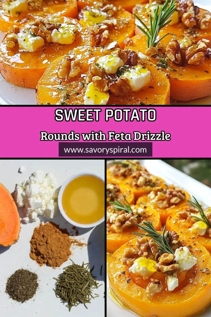 Discover the deliciousness of honey feta sweet potato rounds, the perfect roasted sweet potato appetizer for your next gathering. These easy sweet potato recipes are a hit, featuring creamy feta cheese dishes topped with sweet honey and fresh rosemary. Healthy party snacks don’t get better than this! Try them today and impress your guests. Save this recipe for the next time you need a crowd-pleaser! #SweetPotatoes #HealthySnacks #FetaCheese #AppetizerIdeas