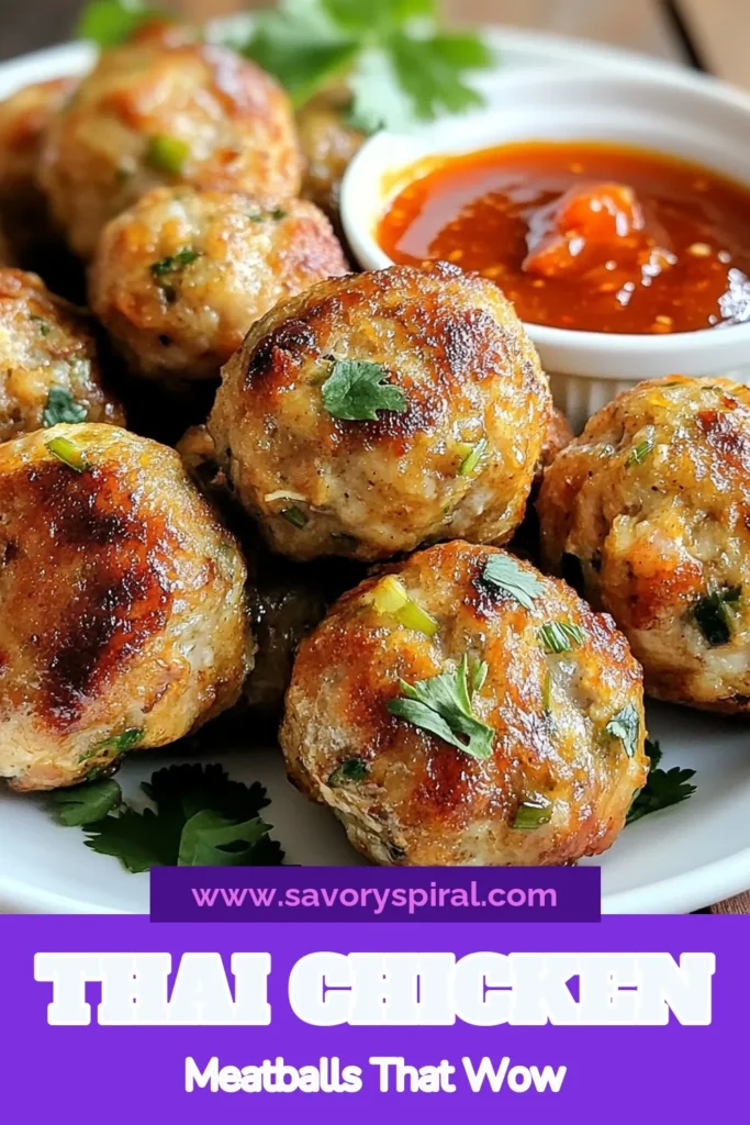 Discover the deliciousness of Thai baked chicken meatballs with this easy ground chicken meatballs recipe! These healthy Thai meatballs are packed with flavor, perfect for a quick weeknight dinner or meal prep. Serve them baked to perfection and enjoy with a tasty dipping sauce like Sriracha or sweet chili. Try this simple recipe and elevate your dinner game! Save this easy Thai chicken recipe for later! #ThaiBakedChickenMeatballs #HealthyThaiMeatballs #EasyThaiRecipe #BakedChickenMeatballs