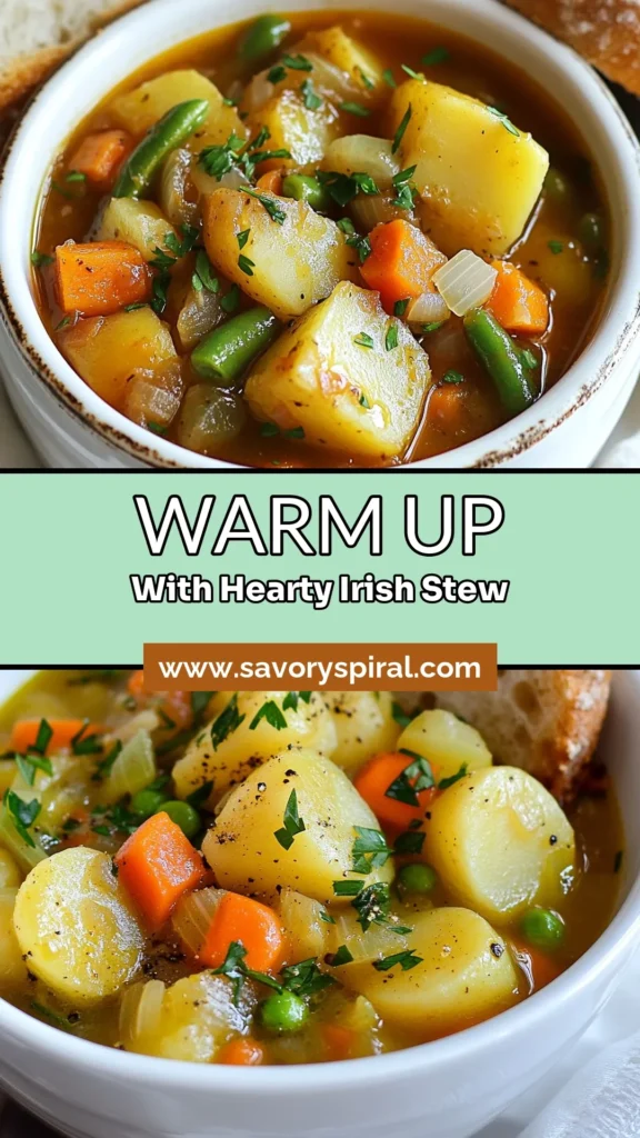 Warm up with this delicious Irish vegetable stew, the perfect hearty vegetable stew recipe for any occasion. This vegan Irish stew brings together wholesome ingredients for a healthy vegetable stew that’s both nourishing and satisfying. Experience the flavors of rustic Irish cooking with every bite. Don’t miss out on this comforting dish! Save and share this recipe today! #IrishVegetableStew #VeganIrishStew #HeartyVegetableStew #HealthyRecipes