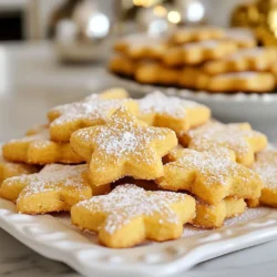 To make these delicious pumpkin pie shortbread cookies, gather the following items: - 1 cup unsalted butter, softened - ½ cup powdered sugar - 1 teaspoon vanilla extract - 2 cups all-purpose flour - 1 teaspoon cornstarch - ½ teaspoon baking powder - ¾ teaspoon ground cinnamon - ¼ teaspoon ground nutmeg - ¼ teaspoon ground ginger - ¼ teaspoon ground cloves - Pinch of salt - ¾ cup pumpkin puree - 1 cup additional powdered sugar for dusting (optional) Choose quality ingredients for the best cookies. Look for: - Butter: Select unsalted butter, fresh and creamy. - Pumpkin puree: Pick pure pumpkin, not pie filling. Check for color and texture. - Spices: Use fresh spices for vibrant flavor. Smell them to ensure potency. - Flour: Use all-purpose flour from a trusted brand. Check for clumps or moisture. You can tweak some ingredients to fit your needs: - Butter: Use coconut oil for a dairy-free option. - Powdered sugar: Try making your own by blending granulated sugar. - Flour: Substitute with gluten-free flour mix if needed. - Spices: Use pumpkin pie spice mix if you want a shortcut. Adjust to taste. {{ingredient_image_1}} To start, gather your ingredients. You need unsalted butter, powdered sugar, vanilla extract, flour, cornstarch, baking powder, spices, salt, and pumpkin puree. 1. Cream the butter and sugar: In a large bowl, mix the softened butter and ½ cup of powdered sugar. Blend until the mix is light and fluffy. 2. Add vanilla: Pour in the vanilla extract and mix until it combines well with the butter-sugar blend. 3. Mix dry ingredients: In another bowl, whisk together the flour, cornstarch, baking powder, cinnamon, nutmeg, ginger, cloves, and salt. Make sure to combine these well. 4. Combine wet and dry: Gradually stir the dry mix into the creamed mixture. Mix until just combined. 5. Fold in pumpkin: Gently fold in the pumpkin puree. Keep mixing until the dough is smooth and well blended. Chilling the dough helps the cookies keep their shape during baking. 1. Divide the dough: Split the dough in half. 2. Shape into logs: Roll each half into a log about 2 inches in diameter. 3. Wrap and chill: Wrap each log in plastic wrap. Place them in the refrigerator for at least 2 hours. This step makes the dough firm and easier to slice. Now, it’s time to bake! 1. Preheat oven: Set your oven to 350°F (175°C). 2. Prepare baking sheet: Line a baking sheet with parchment paper. 3. Slice the dough: After chilling, take the logs out of the fridge. Slice each log into ¼-inch thick rounds. 4. Arrange on sheet: Place the slices on the baking sheet, leaving about 1 inch between each. 5. Bake: Put the baking sheet in the oven. Bake for 12-15 minutes. The edges should turn lightly golden. 6. Cool the cookies: After baking, let the cookies cool on the sheet for 5 minutes. Then, transfer them to a wire rack to cool completely. 7. Dust with sugar: If you like, sprinkle some powdered sugar on top before serving. To get the perfect cookie texture, cream the butter and sugar well. This step adds air and makes the cookies light. Use softened butter, not melted, for the best result. Make sure to chill the dough. This makes it easier to slice and keeps the cookies from spreading too much while baking. One common mistake is not measuring ingredients correctly. Always use a kitchen scale or measuring cups. Another mistake is overmixing the dough after adding flour. Mix just until combined to keep the cookies tender. Lastly, don’t skip the chilling step. It helps the cookies maintain their shape. These cookies shine on their own, but you can add a few fun touches. Dust them with extra powdered sugar for a sweet finish. Serve them with a warm drink like cider or coffee. You can also pair them with a scoop of vanilla ice cream for a delightful dessert. Pro Tips Chill the Dough Properly: Make sure to refrigerate the dough for at least 2 hours. This helps the cookies maintain their shape during baking. Use Fresh Spices: For the best flavor, opt for freshly ground spices instead of pre-ground. This will enhance the aromatic profile of the cookies. Perfectly Slice the Logs: Use a sharp knife to slice the dough into even rounds. This ensures uniform baking and a consistent look for your cookies. Experiment with Toppings: Feel free to get creative! Try adding crushed nuts, chocolate chips, or a drizzle of caramel for an extra special touch. {{image_2}} You can change the flavor of your pumpkin pie shortbread cookies easily. For a chocolate twist, add 1 cup of mini chocolate chips to the dough. The chocolate pairs well with the warm spices. If you love nuts, try adding chopped pecans or walnuts. These nuts will give your cookies a nice crunch and flavor. If you need a gluten-free option, you can substitute the all-purpose flour. Use a gluten-free flour blend instead. Make sure the blend has xanthan gum for better texture. You can also use almond flour for a nutty taste. This will keep the cookies soft yet delicious. You can also add seasonal ingredients to your cookies. Chopped dried cranberries or raisins can add a sweet and tart flavor. For a festive crunch, mix in some chopped pecans. You can even drizzle a bit of caramel on top after baking for a fun treat. These small changes can make your cookies unique for any holiday gathering. To keep your pumpkin pie shortbread cookies fresh, store them in an airtight container. Use parchment paper between the layers to prevent sticking. This method keeps them soft and tasty. You can also line the container with a slice of bread. The bread helps keep the cookies moist. If you want to save cookies for later, freezing is a great option. First, let the cookies cool completely. Then, place them in a single layer on a baking sheet. Freeze them for about an hour. After that, transfer the cookies to a freezer-safe bag. Remove as much air as possible. This way, they can last up to three months in the freezer. When stored properly, pumpkin pie shortbread cookies can last about a week at room temperature. In the freezer, they can stay good for around three months. Always check for any signs of spoilage before eating. If they smell off or look different, it's best to toss them out. Enjoy the sweet taste of fall for as long as you can! Yes, you can use pumpkin pie spice. It combines cinnamon, nutmeg, ginger, and cloves. Use about 2 to 3 teaspoons for great flavor. This can save time and simplify your baking. If you love the spice mix, it adds a warm touch to your cookies. Just remember, every spice blend is a bit different, so taste as you go. You will know the cookies are done when the edges turn lightly golden. It usually takes about 12 to 15 minutes at 350°F (175°C). Keep an eye on them, as ovens can vary. Let them cool on the sheet for 5 minutes before moving them to a rack. This helps them firm up, making them easier to handle. These cookies pair well with many things. You can serve them with a warm cup of tea or coffee. They also taste great with a scoop of vanilla ice cream. For a festive touch, add whipped cream or a drizzle of caramel sauce. You can even serve them with fresh fruit for a nice balance. Enjoy exploring different pairings! You now have all the info you need to bake amazing cookies. We covered ingredients, from selecting fresh options to substitutions. You learned step-by-step instructions for dough prep, chilling, and baking. I shared tips for the best texture and common mistakes to dodge. Plus, we explored fun variations and how to store your treats. In the end, cookie-making is simple and fun. Keep experimenting, and enjoy your delicious results!