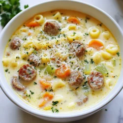 Creamy Parmesan Sausage Ditalini Soup Delightful Recipe