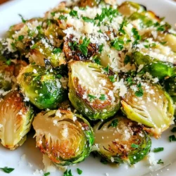 - 1 lb Brussels sprouts, trimmed and halved - 4 cloves garlic, minced - 1/3 cup grated Parmesan cheese - 3 tablespoons olive oil - 1 teaspoon salt - 1/2 teaspoon black pepper - 1/4 teaspoon red pepper flakes (optional) - Fresh parsley, chopped (for garnish) For this dish, I love using fresh Brussels sprouts. They have a nice crunch and a slight sweetness that pairs well with garlic. The garlic adds a bold flavor, while the Parmesan cheese gives a deliciously cheesy note. Olive oil is key here. It helps the Brussels sprouts roast to perfection. A sprinkle of salt and pepper brings out the flavors in each bite. If you like a bit of heat, try adding red pepper flakes. Finally, fresh parsley adds a pop of color and freshness. It makes the dish look great on the table. Each ingredient works together to create a delightful taste that will impress anyone! {{ingredient_image_1}} 1. First, preheat your oven to 400°F (200°C). This high heat helps the Brussels sprouts crisp up nicely. 2. Line a baking sheet with parchment paper. This makes cleanup easier and helps prevent sticking. 3. Next, take your Brussels sprouts and trim off the ends. Then, cut them in half. This helps them cook faster and evenly. 4. In a large bowl, mix the halved Brussels sprouts with minced garlic, olive oil, salt, black pepper, and red pepper flakes if you like some heat. Toss everything well to coat the sprouts. 1. Once mixed, spread the Brussels sprouts in a single layer on the baking sheet. This ensures they roast evenly. 2. Roast them in the preheated oven for about 20 to 25 minutes. Halfway through, give them a toss to help with even cooking. 3. In the last five minutes of roasting, sprinkle the grated Parmesan cheese over the Brussels sprouts. This adds a rich flavor. 4. Continue roasting until the cheese is melted and slightly crispy. This takes just a few minutes. 5. When done, remove the baking sheet from the oven. Garnish your Brussels sprouts with fresh parsley before serving. To get crispy Brussels sprouts, set your oven to 400°F (200°C). This high heat helps them brown well. Roast them for 20-25 minutes. Halfway through, take them out and toss them. This step ensures even cooking and crispiness. You can boost the taste with extra seasonings. Try adding lemon zest or smoked paprika. These add a nice twist. You can also switch the cheese. Use cheddar or feta for a different flavor. Each option brings its own special touch to the dish. Pro Tips Choose Fresh Brussels Sprouts: Select Brussels sprouts that are firm and bright green for the best flavor and texture. Don’t Skip the Toss: Tossing the Brussels sprouts halfway through roasting ensures they cook evenly and develop a nice char. Adjust the Cheese: Feel free to experiment with different types of cheese, like Pecorino Romano or Asiago, for a unique twist. Serve Immediately: For the best taste and texture, serve the Brussels sprouts right after roasting while they are still warm and crispy. {{image_2}} You can change this dish easily. If you want to skip the cheese, try nutritional yeast. It adds a nice cheesy flavor. For fats, you can use melted butter or coconut oil instead of olive oil. This will give a different taste. You can also add other veggies. Carrots or sweet potatoes roast well. They pair nicely with Brussels sprouts. Just cut them into similar sizes. This way, they cook at the same time. If you want a vegan dish, you can skip the cheese. Use a vegan cheese or leave it out completely. The garlic and spices still give great flavor. For gluten-free options, this recipe is already safe. All the ingredients are gluten-free. You can enjoy this dish without worry if you have gluten issues. To keep your Garlic Parmesan Roasted Brussels Sprouts fresh, place them in an airtight container. Store them in the fridge. They can last for up to three days. Make sure they cool down before sealing. This helps avoid moisture buildup. When you reheat them, use the oven for the best results. Preheat your oven to 350°F (175°C). Spread the sprouts on a baking sheet. Heat for about 10 to 15 minutes. This method keeps them crispy. If you use a microwave, they may become soggy. Freezing is a great option for longer storage. To freeze roasted Brussels sprouts, let them cool completely first. Then, spread them on a baking sheet in a single layer. This prevents them from sticking together. Freeze for about two hours. After freezing, transfer the sprouts to a freezer-safe bag. Remove as much air as possible. They can stay in the freezer for up to three months. When ready to eat, thaw them in the fridge overnight. To reheat after freezing, preheat the oven to 375°F (190°C). Spread the sprouts on a baking sheet and heat for 15 to 20 minutes. This restores their crispiness. Enjoy your flavorful Brussels sprouts anytime! How long to roast Brussels sprouts for best results? Roast Brussels sprouts for 20 to 25 minutes at 400°F. This time gives them a nice crisp. Toss them halfway through to ensure even cooking. Look for a golden-brown color on the edges. That’s when they taste best! Can I make this recipe in advance? Yes, you can prepare Brussels sprouts ahead of time. Trim and halve them, then store in the fridge. Toss them with garlic and oil just before roasting. This keeps them fresh and tasty. What can I use instead of Parmesan cheese? Try using nutritional yeast for a vegan option. It adds a cheesy flavor without dairy. You can also use pecorino or another hard cheese if you want a different taste. Are there alternatives to olive oil for roasting? You can use avocado oil or melted coconut oil. Both have high smoke points and work well for roasting. Choose what fits your taste and diet! This blog post explored the easy steps to make tasty roasted Brussels sprouts. You learned about the main and extra ingredients, preparation, and cooking methods. I shared tips for crispiness and flavor, as well as variations to suit different diets. Proper storage and reheating methods were also covered. With these insights, you can enjoy a delicious, healthy dish that fits your needs. Happy cooking!