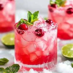 To make the Winter Wonderland Mocktail, you will need some simple and fresh ingredients. Here is a list of what you will need: - 1 cup coconut water - 1/2 cup cranberry juice - 1/2 cup sparkling water - 1 tablespoon fresh lime juice - 1 tablespoon agave syrup (optional for sweetness) - 1/4 teaspoon peppermint extract - Ice cubes - Fresh mint leaves for garnish - Edible glitter (optional, for a festive touch) - Lime slices for garnish Each ingredient plays a key role in creating the perfect festive drink. Coconut water gives a light, refreshing taste. Cranberry juice adds a sweet and tart flavor. The sparkling water provides fizz, making it fun to drink. Fresh lime juice brings in brightness and balance. Agave syrup is optional, but it can sweeten the drink just right. Peppermint extract gives a nice holiday twist. The ice cubes keep it cool. Fresh mint leaves and lime slices make it pretty and inviting. Lastly, edible glitter adds a magical sparkle, perfect for winter celebrations. Gather these ingredients, and you are ready to create a drink that will wow your guests. {{ingredient_image_1}} - Mixing the base ingredients: Start by taking a large pitcher. Combine 1 cup of coconut water, 1/2 cup of cranberry juice, and 1 tablespoon of fresh lime juice. If you like it sweeter, add 1 tablespoon of agave syrup. Stir well until everything mixes together. - Adjusting flavor with peppermint: Next, add 1/4 teaspoon of peppermint extract. This will give your drink a nice minty flavor. Taste the mix to see if you want more or less peppermint. Adjust it to suit your taste. - Serving preparation: Once you have your base ready, set your glasses out. You will want to fill them with ice cubes before pouring in the mocktail mix. - Filling glasses with ice: Take your glasses and fill them with ice cubes. This keeps your drink cold and refreshing. - Adding sparkling water: Pour the mocktail mixture over the ice until each glass is about two-thirds full. Then, top each glass with sparkling water. Gently stir to mix, but be careful not to lose the bubbles. - Final touches with glitter and mint: For that festive look, sprinkle a pinch of edible glitter into each glass just before serving. Finally, garnish with fresh mint leaves and a lime slice on the rim of each glass. This adds a beautiful touch and a hint of extra flavor. You can adjust the sweetness of your Winter Wonderland Mocktail by adding agave syrup. This syrup is a great option. It blends well without changing the taste too much. Start with one tablespoon. Taste the mixture, and add more if you like it sweeter. Choosing quality ingredients makes a big difference in flavor. Use fresh lime juice instead of bottled juice. Fresh juice has more taste and zest. Also, select a good brand of cranberry juice. Look for one that is 100% juice with no added sugars. This will help your drink shine. The visual appeal of your mocktail is key. Use clear glasses to show off the beautiful layers. For a fun touch, add edible glitter. Just a pinch will make your drink sparkle. It brings a festive vibe to any gathering. Garnishing is where you can get creative! Place fresh mint leaves on top for a pop of green. You can also add a slice of lime on the rim. This adds color and makes your drink look fancy. You can even add a sprig of mint or a cranberry on a toothpick for extra charm. Pro Tips Chill Ingredients: For a refreshing mocktail, chill your coconut water and cranberry juice in the fridge before mixing. Mint Prep: Gently bruise the fresh mint leaves before garnishing to release more of their aromatic oils. Adjust Sweetness: Taste the mixture before serving and adjust the sweetness with agave syrup to your liking. Edible Glitter: If using edible glitter, add it just before serving to maintain its sparkle and prevent settling. {{image_2}} You can switch coconut water with any juice you like. Pineapple juice adds a fun twist. You can also use orange juice for a sunny flavor. If you want less sugar, try using a natural sweetener like honey or maple syrup instead of agave syrup. This change will keep your drink tasty and healthy. Winter spices can really make your mocktail special. Add a pinch of cinnamon or nutmeg for warmth. These spices bring cozy vibes to the drink. You can also toss in some festive fruit like pomegranate seeds or sliced oranges. These fruits not only taste great but also look pretty in the glass. Adding these touches makes your drink perfect for winter celebrations. To store leftover mocktail, pour it into a clean container. Make sure it has a tight lid. This keeps your drink fresh for later. You can store it in the fridge for up to two days. Always stir before serving again. The flavors may settle or separate. The shelf life of the ingredients varies. Coconut water lasts about a week in the fridge once opened. Cranberry juice can last up to two weeks if sealed well. Sparkling water stays fresh until you open it. Use fresh lime juice within a few days for best taste. To refresh the mocktail later, pour it into a glass with fresh ice. Add a splash of sparkling water for fizz. You can also mix in more fresh lime juice or agave syrup. This adds flavor and sweetness back into the drink. If you want to prepare in advance, mix the coconut water, cranberry juice, and lime juice. Store this base in the fridge. Add sparkling water and ice just before serving. This way, your mocktail stays bubbly and refreshing for guests. Can I make this drink ahead of time? Yes, you can! Mix the coconut water, cranberry juice, lime juice, and agave syrup in a pitcher. Store it in the fridge. Add the sparkling water and ice just before serving. This keeps the fizz fresh and fun. What can I substitute for coconut water? You can use regular water or juice instead. Pineapple juice gives a nice tropical vibe. Just remember that the flavor will change a bit. Is it possible to serve this in larger quantities? Absolutely! Simply multiply the ingredients. Use a large pitcher or bowl. This way, everyone can enjoy the drink at your winter party. What are other non-alcoholic options for a winter party? You can try hot chocolate, apple cider, or herbal teas. Fruit smoothies also work well. These drinks keep the festive spirit alive without alcohol. How can I make this recipe kid-friendly? This mocktail is already kid-friendly! Just skip the optional peppermint extract if you think it’s too strong. You can also add fun straws or colorful cups for a special touch. This blog post outlined a fun and easy mocktail recipe using simple ingredients like coconut water and fresh mint. We explored step-by-step mixing and garnishing techniques that enhance both flavor and visual appeal. Remember, you can adjust ingredients to fit your taste or season. With these tips, you can wow your guests at any gathering. Enjoy experimenting with your own creations, and don’t forget to share this refreshing drink with friends and family!