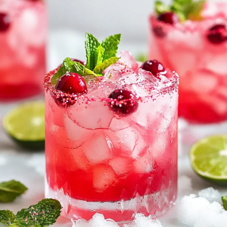 To make the Winter Wonderland Mocktail, you will need some simple and fresh ingredients. Here is a list of what you will need: - 1 cup coconut water - 1/2 cup cranberry juice - 1/2 cup sparkling water - 1 tablespoon fresh lime juice - 1 tablespoon agave syrup (optional for sweetness) - 1/4 teaspoon peppermint extract - Ice cubes - Fresh mint leaves for garnish - Edible glitter (optional, for a festive touch) - Lime slices for garnish Each ingredient plays a key role in creating the perfect festive drink. Coconut water gives a light, refreshing taste. Cranberry juice adds a sweet and tart flavor. The sparkling water provides fizz, making it fun to drink. Fresh lime juice brings in brightness and balance. Agave syrup is optional, but it can sweeten the drink just right. Peppermint extract gives a nice holiday twist. The ice cubes keep it cool. Fresh mint leaves and lime slices make it pretty and inviting. Lastly, edible glitter adds a magical sparkle, perfect for winter celebrations. Gather these ingredients, and you are ready to create a drink that will wow your guests. {{ingredient_image_1}} - Mixing the base ingredients: Start by taking a large pitcher. Combine 1 cup of coconut water, 1/2 cup of cranberry juice, and 1 tablespoon of fresh lime juice. If you like it sweeter, add 1 tablespoon of agave syrup. Stir well until everything mixes together. - Adjusting flavor with peppermint: Next, add 1/4 teaspoon of peppermint extract. This will give your drink a nice minty flavor. Taste the mix to see if you want more or less peppermint. Adjust it to suit your taste. - Serving preparation: Once you have your base ready, set your glasses out. You will want to fill them with ice cubes before pouring in the mocktail mix. - Filling glasses with ice: Take your glasses and fill them with ice cubes. This keeps your drink cold and refreshing. - Adding sparkling water: Pour the mocktail mixture over the ice until each glass is about two-thirds full. Then, top each glass with sparkling water. Gently stir to mix, but be careful not to lose the bubbles. - Final touches with glitter and mint: For that festive look, sprinkle a pinch of edible glitter into each glass just before serving. Finally, garnish with fresh mint leaves and a lime slice on the rim of each glass. This adds a beautiful touch and a hint of extra flavor. You can adjust the sweetness of your Winter Wonderland Mocktail by adding agave syrup. This syrup is a great option. It blends well without changing the taste too much. Start with one tablespoon. Taste the mixture, and add more if you like it sweeter. Choosing quality ingredients makes a big difference in flavor. Use fresh lime juice instead of bottled juice. Fresh juice has more taste and zest. Also, select a good brand of cranberry juice. Look for one that is 100% juice with no added sugars. This will help your drink shine. The visual appeal of your mocktail is key. Use clear glasses to show off the beautiful layers. For a fun touch, add edible glitter. Just a pinch will make your drink sparkle. It brings a festive vibe to any gathering. Garnishing is where you can get creative! Place fresh mint leaves on top for a pop of green. You can also add a slice of lime on the rim. This adds color and makes your drink look fancy. You can even add a sprig of mint or a cranberry on a toothpick for extra charm. Pro Tips Chill Ingredients: For a refreshing mocktail, chill your coconut water and cranberry juice in the fridge before mixing. Mint Prep: Gently bruise the fresh mint leaves before garnishing to release more of their aromatic oils. Adjust Sweetness: Taste the mixture before serving and adjust the sweetness with agave syrup to your liking. Edible Glitter: If using edible glitter, add it just before serving to maintain its sparkle and prevent settling. {{image_2}} You can switch coconut water with any juice you like. Pineapple juice adds a fun twist. You can also use orange juice for a sunny flavor. If you want less sugar, try using a natural sweetener like honey or maple syrup instead of agave syrup. This change will keep your drink tasty and healthy. Winter spices can really make your mocktail special. Add a pinch of cinnamon or nutmeg for warmth. These spices bring cozy vibes to the drink. You can also toss in some festive fruit like pomegranate seeds or sliced oranges. These fruits not only taste great but also look pretty in the glass. Adding these touches makes your drink perfect for winter celebrations. To store leftover mocktail, pour it into a clean container. Make sure it has a tight lid. This keeps your drink fresh for later. You can store it in the fridge for up to two days. Always stir before serving again. The flavors may settle or separate. The shelf life of the ingredients varies. Coconut water lasts about a week in the fridge once opened. Cranberry juice can last up to two weeks if sealed well. Sparkling water stays fresh until you open it. Use fresh lime juice within a few days for best taste. To refresh the mocktail later, pour it into a glass with fresh ice. Add a splash of sparkling water for fizz. You can also mix in more fresh lime juice or agave syrup. This adds flavor and sweetness back into the drink. If you want to prepare in advance, mix the coconut water, cranberry juice, and lime juice. Store this base in the fridge. Add sparkling water and ice just before serving. This way, your mocktail stays bubbly and refreshing for guests. Can I make this drink ahead of time? Yes, you can! Mix the coconut water, cranberry juice, lime juice, and agave syrup in a pitcher. Store it in the fridge. Add the sparkling water and ice just before serving. This keeps the fizz fresh and fun. What can I substitute for coconut water? You can use regular water or juice instead. Pineapple juice gives a nice tropical vibe. Just remember that the flavor will change a bit. Is it possible to serve this in larger quantities? Absolutely! Simply multiply the ingredients. Use a large pitcher or bowl. This way, everyone can enjoy the drink at your winter party. What are other non-alcoholic options for a winter party? You can try hot chocolate, apple cider, or herbal teas. Fruit smoothies also work well. These drinks keep the festive spirit alive without alcohol. How can I make this recipe kid-friendly? This mocktail is already kid-friendly! Just skip the optional peppermint extract if you think it’s too strong. You can also add fun straws or colorful cups for a special touch. This blog post outlined a fun and easy mocktail recipe using simple ingredients like coconut water and fresh mint. We explored step-by-step mixing and garnishing techniques that enhance both flavor and visual appeal. Remember, you can adjust ingredients to fit your taste or season. With these tips, you can wow your guests at any gathering. Enjoy experimenting with your own creations, and don’t forget to share this refreshing drink with friends and family!