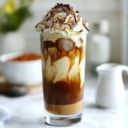 To make this tasty Baileys iced coffee, you need the following: - 2 cups brewed coffee, cooled - 1/2 cup milk (or dairy-free alternative) - 1/4 cup unsweetened cocoa powder - 3 tablespoons chocolate syrup - 2 tablespoons sweetened condensed milk (optional) - Ice cubes - Whipped cream for topping - Chocolate shavings or cocoa powder for garnish These ingredients blend together nicely. They create a rich, creamy drink that you will love. If you need to make a few swaps, here are some options: - Coffee: Use cold brew for a smoother taste. - Milk: Almond milk, oat milk, or soy milk all work well. - Cocoa Powder: Use chocolate drink mix if you want a sweeter flavor. - Condensed Milk: Try honey or maple syrup for a natural sweetener. These substitutes help you customize your drink to your taste. Want to make your iced coffee even more fun? Here are some optional add-ins: - A splash of vanilla extract for a warm note. - A pinch of cinnamon to add a hint of spice. - A drizzle of caramel syrup for a sweet twist. These add-ins make your drink special. You can mix and match to find your favorite flavor! {{ingredient_image_1}} First, brew 2 cups of your favorite coffee. You can use a coffee maker or a French press. Let the coffee cool down to room temperature. If you want a quick option, use cold brew coffee. It tastes great and saves time. Next, take your blender. Add the cooled coffee, 1/2 cup of milk, and 1/4 cup of cocoa powder. Pour in 3 tablespoons of chocolate syrup. If you like it sweeter, add 2 tablespoons of sweetened condensed milk. Blend everything on medium speed until it becomes smooth. You want a creamy texture without lumps. Now, get a tall glass and fill it with ice cubes. Pour the chocolate coffee mix over the ice. Fill the glass to your liking. Don't forget the fun part! Top your drink with whipped cream. Finally, add some chocolate shavings or a sprinkle of cocoa powder for a nice touch. Serve it right away and enjoy this yummy iced coffee treat! To get that perfect creamy texture, start with cold ingredients. Use chilled milk or a dairy-free alternative. You can also add sweetened condensed milk for extra creaminess. Blend everything well until it is smooth and frothy. This will make your iced coffee feel rich and indulgent. Use large ice cubes to slow down melting. This keeps your drink from getting too watery. You can freeze coffee in an ice tray. This way, your iced coffee stays strong and flavorful. If you want fun shapes, use silicone molds. They look great and add a personal touch. Don’t skimp on toppings! Whipped cream adds a nice sweetness. You can drizzle chocolate syrup on top for extra richness. Consider adding chocolate shavings for a touch of elegance. A light dusting of cocoa powder can enhance the chocolate flavor. Mix and match as you like for a unique twist! Pro Tips Use Cold Brew: For a smoother taste, consider using cold brew coffee instead of regular brewed coffee. Adjust Sweetness: Feel free to adjust the amount of chocolate syrup or sweetened condensed milk based on your sweetness preference. Chill Your Glass: For an extra refreshing experience, chill your glass in the freezer before serving. Experiment with Flavors: Try adding a splash of vanilla extract or a pinch of cinnamon for a unique twist on flavor. {{image_2}} To make a vegan version, swap milk for a dairy-free milk. Almond, oat, or coconut milk works great. Use vegan chocolate syrup too. Here’s how to adjust: - Ingredients: - 2 cups brewed coffee, cooled - 1/2 cup dairy-free milk - 1/4 cup unsweetened cocoa powder - 3 tablespoons vegan chocolate syrup - 2 tablespoons non-dairy condensed milk (optional) - Ice cubes - Vegan whipped cream for topping - Cocoa powder for garnish Blend just like the regular recipe. Enjoy a creamy and rich drink without dairy! If you want a non-alcoholic treat, skip the Baileys. Use chocolate syrup and sweetened condensed milk for sweetness. This version still tastes rich and delicious. Here’s the recipe: - Ingredients: - 2 cups brewed coffee, cooled - 1/2 cup milk (or dairy-free alternative) - 1/4 cup unsweetened cocoa powder - 3 tablespoons chocolate syrup - 2 tablespoons sweetened condensed milk (optional) - Ice cubes - Whipped cream for topping - Chocolate shavings or cocoa powder for garnish Blend and serve as usual for a delightful drink without the alcohol. You can easily change flavors in your iced coffee. To make mocha, add more cocoa powder and a splash of chocolate syrup. For caramel flavor, mix in caramel syrup instead. Here’s how to do it: - Mocha Variation: - Use 1/4 cup cocoa powder - Add 2 tablespoons chocolate syrup - Caramel Variation: - Replace chocolate syrup with caramel syrup - Add a drizzle of caramel on top These variations make your Baileys iced coffee even more exciting. Each brings a unique twist to the original recipe! To keep leftover iced coffee fresh, place it in a sealed container. Glass jars work well. Store it in the fridge. Try to use it within two days for the best taste. If it tastes off, it’s best to toss it. If you want to reheat your iced coffee, pour it into a pot. Heat it slowly over low heat. Stir it gently to avoid burning. Do not microwave it, as it can change the flavor. Always add fresh ice after reheating to chill it down again. - Brewed coffee: 3-4 days in the fridge. - Milk: Check the date on the carton; usually lasts about a week. - Cocoa powder: It can last up to two years if stored dry. - Chocolate syrup: About a year, if kept in a cool place. - Sweetened condensed milk: Unopened, it lasts for months; once opened, use it within a week. Knowing how to store your iced coffee and its ingredients helps keep it tasty. Enjoy your creamy iced coffee delight! To make Baileys iced coffee, start with cooled brewed coffee. You need two cups of coffee. Mix in half a cup of milk and a quarter cup of cocoa powder. Add three tablespoons of chocolate syrup for sweetness. If you like it sweeter, add two tablespoons of sweetened condensed milk. Blend all these ingredients until smooth. Fill a tall glass with ice cubes. Pour the coffee mix over the ice. Top it off with whipped cream and garnish with chocolate shavings or cocoa powder. Enjoy this tasty drink! Yes, you can use cold brew coffee instead of regular coffee. Cold brew makes the drink smoother and less bitter. It’s also easy to prepare ahead of time. Just brew your coffee the night before. Let it chill overnight, and it's ready for your iced coffee. This option saves time and gives you a great flavor. You can find pre-made Baileys iced coffee at many grocery stores. Check the dairy or beverage aisle. Some cafes also serve it, especially in warmer months. If you prefer convenience, these ready-made drinks can be a great choice. Just grab one, pour over ice, and enjoy! You learned about making the perfect iced coffee in this guide. We covered the ingredients you need and easy substitutes. I shared step-by-step instructions and helpful tips for a creamy texture. You also saw variations, like vegan options and fun flavor ideas. Lastly, we discussed how to store any leftovers. Now, you can enjoy a delicious iced coffee anytime. Feel free to experiment and make it your own! Enjoy your coffee journey.
