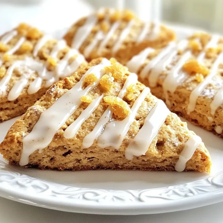 To make the Christmas Bakery gingerbread scones, you will need the following ingredients: - 2 cups all-purpose flour - 1/2 cup brown sugar, packed - 1 tablespoon baking powder - 1 teaspoon ground ginger - 1 teaspoon ground cinnamon - 1/4 teaspoon ground nutmeg - 1/4 teaspoon ground allspice - 1/2 teaspoon salt - 1/2 cup unsalted butter, cold and cubed - 1/2 cup molasses - 1/4 cup heavy cream - 1 large egg - 1/2 cup chopped crystallized ginger (optional) - 1/2 cup powdered sugar (for glaze) - 1-2 tablespoons milk (for glaze) These ingredients blend together to create a warm, spiced flavor that makes these scones perfect for the holidays. The combination of spices like ginger and cinnamon gives each bite a festive kick. Using cold butter helps create a flaky texture, while molasses adds a rich sweetness. You can choose to add crystallized ginger for extra zing if you like. Each ingredient plays a key role, so try to use the best quality you can find. If you are missing something, you can often find substitutes that work well in baking. {{ingredient_image_1}} Start by preheating your oven to 400°F (200°C). This makes sure your gingerbread scones bake evenly. Line a baking sheet with parchment paper. This helps the scones not stick. In a big bowl, add 2 cups of all-purpose flour. Next, add 1/2 cup of packed brown sugar. Then, mix in 1 tablespoon of baking powder, 1 teaspoon of ground ginger, 1 teaspoon of ground cinnamon, 1/4 teaspoon of ground nutmeg, 1/4 teaspoon of ground allspice, and 1/2 teaspoon of salt. Whisk these until they blend well. Now, take 1/2 cup of cold, cubed unsalted butter. Add it to your dry mix. Use your fingers or a pastry cutter to mix it in. Work until it looks like coarse crumbs. This step is key for flaky scones. In another bowl, whisk together 1/2 cup of molasses, 1/4 cup of heavy cream, and 1 large egg. Make sure the mixture is smooth and well combined. This adds moisture and flavor to your scones. Pour the wet mixture into the dry ingredients. Gently mix until just combined. If you like, fold in 1/2 cup of chopped crystallized ginger for extra flavor. Turn the dough onto a floured surface and knead it lightly. Pat the dough into a circle, about 1-inch thick. Cut it into 8 wedges, like slicing a pizza. Place the scones on the prepared baking sheet, keeping some space between each one. Bake in your preheated oven for 15-18 minutes. They should be lightly golden. A toothpick should come out clean when inserted. Once baked, let them cool for a few minutes. While the scones cool, mix 1/2 cup of powdered sugar with 1-2 tablespoons of milk in a small bowl. Stir until it’s smooth. Adjust milk for your desired thickness. This glaze adds a sweet touch. After cooling, drizzle the glaze over the scones. Serve them warm for a festive treat. Enjoy the cozy flavors of gingerbread during this joyful season! To make fluffy scones, you need to handle the dough gently. Overworking the dough makes scones tough. Use cold butter and keep it cold until mixing. This helps create those lovely layers. When you mix wet and dry ingredients, do it just enough. A few lumps are okay. This keeps the air in, which is key for fluffiness. The right ingredients make all the difference. Use high-quality all-purpose flour for the best texture. Fresh spices, like ground ginger and cinnamon, enhance the flavor. For sweetness, I like brown sugar. It adds moisture and richness. Don’t skip the unsalted butter; it gives the scones a rich taste without adding too much salt. If you like a little kick, try adding crystallized ginger. If you want to cut down on sugar, you can use different sweeteners. Honey or maple syrup works well in this recipe. Just reduce the liquid from the other ingredients a bit. You could also use coconut sugar for a lower glycemic index. Keep in mind that these may change the taste slightly, but they can still be delicious! Pro Tips Chill the Dough: For a flakier scone, chill the dough in the refrigerator for about 15 minutes before cutting and baking. Use Fresh Spices: For the best flavor, ensure your spices are fresh. Ground spices can lose their potency over time. Measure Flour Correctly: Use the spoon-and-level method for measuring flour to avoid dense scones. Spoon flour into the measuring cup and level it off with a knife. Experiment with Add-ins: Feel free to get creative! Add nuts, dried fruits, or chocolate chips for different flavors and textures. {{image_2}} You can change the spice mix to suit your taste. Try adding cardamom for a warm, floral note. Cloves can bring a nice kick if you like bold flavors. A dash of cayenne pepper adds a fun heat to the scones. Experiment with these spices to find your perfect blend. Adding nuts or fruits can give your scones a lovely crunch or sweetness. Chopped walnuts or pecans add nuttiness. Dried cranberries or raisins bring a splash of color and a hint of tartness. You can mix them into the dough for a delightful surprise in every bite. If you need a gluten-free option, swap the all-purpose flour for a gluten-free blend. Make sure the blend has a good rise for fluffy scones. You can also add a bit of xanthan gum to help with texture. Adjust the liquid slightly since gluten-free flours can absorb more moisture. To keep your gingerbread scones fresh, place them in an airtight container. This method helps maintain their soft texture. Store the container at room temperature for up to two days. If you want to keep them longer, consider freezing. Freezing is a great way to save scones. First, let your gingerbread scones cool completely. Next, wrap each scone in plastic wrap. Then, place them in a freezer-safe bag or container. They can stay in the freezer for up to three months. When you are ready to eat them, just thaw them at room temperature. Reheating your scones is simple. Preheat your oven to 350°F (175°C). Place the scones on a baking sheet. Warm them for about 5 to 10 minutes. You can also microwave them for about 20-30 seconds. Just be careful not to overheat; you want them warm, not hot. Enjoy them fresh and tasty! Yes, you can make gingerbread scones ahead of time. Prepare the dough and shape the scones. Then, wrap them in plastic wrap. Store them in the fridge for up to 24 hours. When you're ready, bake them fresh. This keeps them warm and festive for your guests. To make your scones less dense, use cold butter. Cut it into the flour until it resembles crumbs. Don't overmix the dough when adding wet ingredients. Mix just until combined. Also, make sure your baking powder is fresh. This helps the scones rise better. If you need to substitute molasses, try using honey or maple syrup. These options will add sweetness and moisture. However, they won’t give the same rich flavor. You can also use dark corn syrup in a pinch. Adjust the amount to taste for best results. Yes, gingerbread scones freeze well. After baking, let them cool completely. Wrap each scone in plastic wrap. Place them in an airtight container or freezer bag. They can last up to three months in the freezer. When ready to eat, thaw and reheat them in the oven for warmth. This post covered the key steps to make delicious gingerbread scones. We explored the right ingredients, step-by-step instructions, and helpful tips. You can add your own twist with spices or fruits. Also, we discussed storage options for your tasty treats. Scones are easy to make and fun to share. Enjoy your baking adventure and delight in these warm, fluffy scones. With a little practice, you'll impress everyone with your skills. Happy baking!