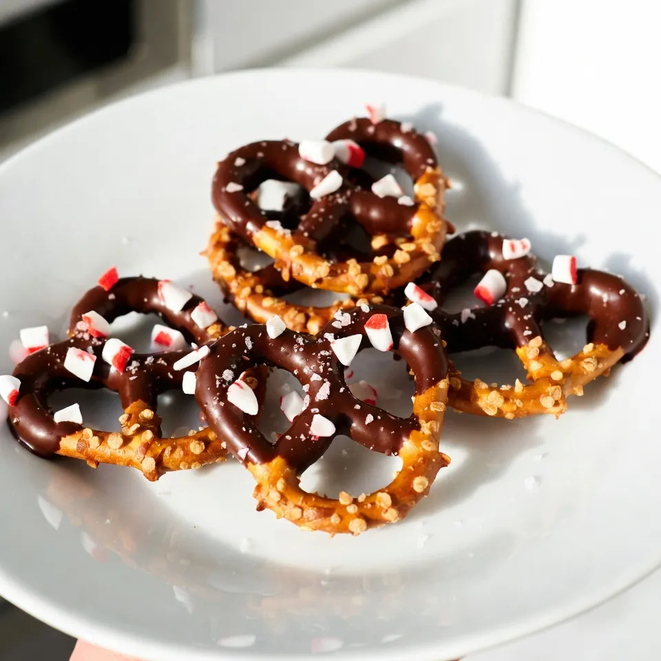 - 2 cups mini pretzels - 1 cup semi-sweet chocolate chips - 1 tablespoon coconut oil (optional) - ½ cup crushed peppermint candies or candy canes - Sea salt for sprinkling (optional) The key to making chocolate dipped peppermint pretzels lies in the ingredients. Start with 2 cups of mini pretzels. They provide the perfect crunch and shape. Next, use 1 cup of semi-sweet chocolate chips. This chocolate melts beautifully and pairs well with peppermint. If you want the chocolate to be smoother, add 1 tablespoon of coconut oil. For flavor, crushed peppermint candies or candy canes are a must. About ½ cup will do. This adds a bright, festive taste. If you like, sprinkle a little sea salt on top. This creates a nice sweet and salty balance. These simple ingredients come together for a delightful treat. They are great for sharing or gifting during the holidays. {{ingredient_image_1}} - Line a baking sheet with parchment paper. This helps keep pretzels from sticking. - In a microwave-safe bowl, add chocolate chips and coconut oil if you want smoother chocolate. Microwave for 30 seconds at a time. Stir after each interval until the chocolate is melted and smooth. - Dip each mini pretzel halfway into the melted chocolate. Make sure to coat just enough for a nice layer. - Allow the excess chocolate to drip off before putting the pretzel back on the baking sheet. This keeps them from being too messy. - While the chocolate is still wet, add crushed peppermint candies on top. This gives a nice crunch and flavor. - If you want, sprinkle a little sea salt over the chocolate. This adds a sweet and salty kick that many love! - Use two forks for easy handling. This helps you dip without making a mess. - Ensure chocolate is smooth and fully melted. Stir well after each 30-second microwave interval. - Experiment with different types of chocolate. Try dark or white chocolate for fun twists. - Use fresh peppermint for a stronger flavor. It gives a bright taste and a nice crunch. - Arrange the chocolate dipped peppermint pretzels on a festive platter. A colorful plate adds cheer to your treats. - Consider creative packaging for gifts. Use a decorative box tied with a ribbon for a nice touch. Pro Tips Chill the Pretzels: For the best texture, chill your pretzels in the fridge for about 10 minutes before dipping them in chocolate. This helps the chocolate adhere better. Use Quality Chocolate: Opt for high-quality chocolate chips for a richer flavor. Brands like Ghirardelli or Guittard work wonderfully. Customize the Toppings: Feel free to experiment with different toppings such as crushed nuts, sprinkles, or even drizzles of white chocolate for added flair. Store Properly: Keep your chocolate-dipped pretzels in an airtight container at room temperature for up to a week to maintain their crunchiness. {{image_2}} You can change the chocolate to make your pretzels unique. White chocolate brings a sweet, creamy taste. Simply swap the semi-sweet chocolate for white chocolate chips. Melt them the same way and dip those pretzels. Dark chocolate offers a richer flavor. Use dark chocolate chips instead. The deep taste pairs well with peppermint. Both options let you play with flavors. Try adding nuts or dried fruits for extra crunch and flavor. Chopped almonds, walnuts, or pecans blend well. Dried cranberries or cherries add a fruity touch. You can also use different candy toppings. Instead of crushed peppermint, try sprinkles or crushed cookies. M&M’s or toffee bits can add color and sweetness too. The options are endless! Make your pretzels festive for holidays. Use red and green sprinkles for Christmas. For Halloween, try orange and black toppings. You can match colors to any occasion for added fun. These dipped pretzels also work for special events. For birthdays, use sprinkles that match the party theme. For weddings, consider white chocolate with elegant toppings. Your creativity shines through with these variations! To keep your chocolate dipped peppermint pretzels fresh, store them in an airtight container. This helps prevent moisture from ruining the crunch. Make sure to keep the container in a cool, dry place. Avoid areas with heat or humidity, as these can affect the chocolate and pretzels. These tasty treats stay fresh for about two weeks. If you want to keep them longer, consider freezing them. To freeze, place them in a single layer on a baking sheet. Once frozen, transfer them to an airtight container. They can last for up to three months in the freezer without losing flavor. If you want to reuse any leftover chocolate, soften it by placing it in the microwave. Heat it in 15-second bursts, stirring in between to make it smooth. For the best texture, avoid overheating. If the chocolate hardens, just remelt it gently. This way, your pretzels will still taste great when you want to enjoy them again! To keep your chocolate smooth, use a microwave-safe bowl. Start with dry chocolate chips. If needed, add a tablespoon of coconut oil. This helps the chocolate melt evenly. Microwave in 30-second bursts. Stir the chocolate after each burst. This prevents clumps from forming. If you notice any lumps, keep stirring. The heat will help them melt away. Yes, you can use many types of pretzels. Mini pretzels work best, but regular pretzels are great, too! You can even use chocolate-covered pretzels for an extra sweet touch. Just make sure they are sturdy enough to hold the chocolate. The choice is yours, so have fun with it! You can find pre-made chocolate dipped peppermint pretzels in many places. Grocery stores often have them during the holidays. Look in the snack aisle or the bakery section. Online stores also sell them. Websites like Amazon or specialty candy shops have options, too. This way, you can enjoy the treat without any work! We’ve explored how to make tasty chocolate-dipped pretzels. You need simple ingredients, like pretzels and chocolate. With careful dipping and fun toppings, you can create delightful snacks. Remember to store them properly for the best taste. Try different variations to impress your friends and family. Baking can be fun with these easy steps. Enjoy making your own treats and sharing them with others!