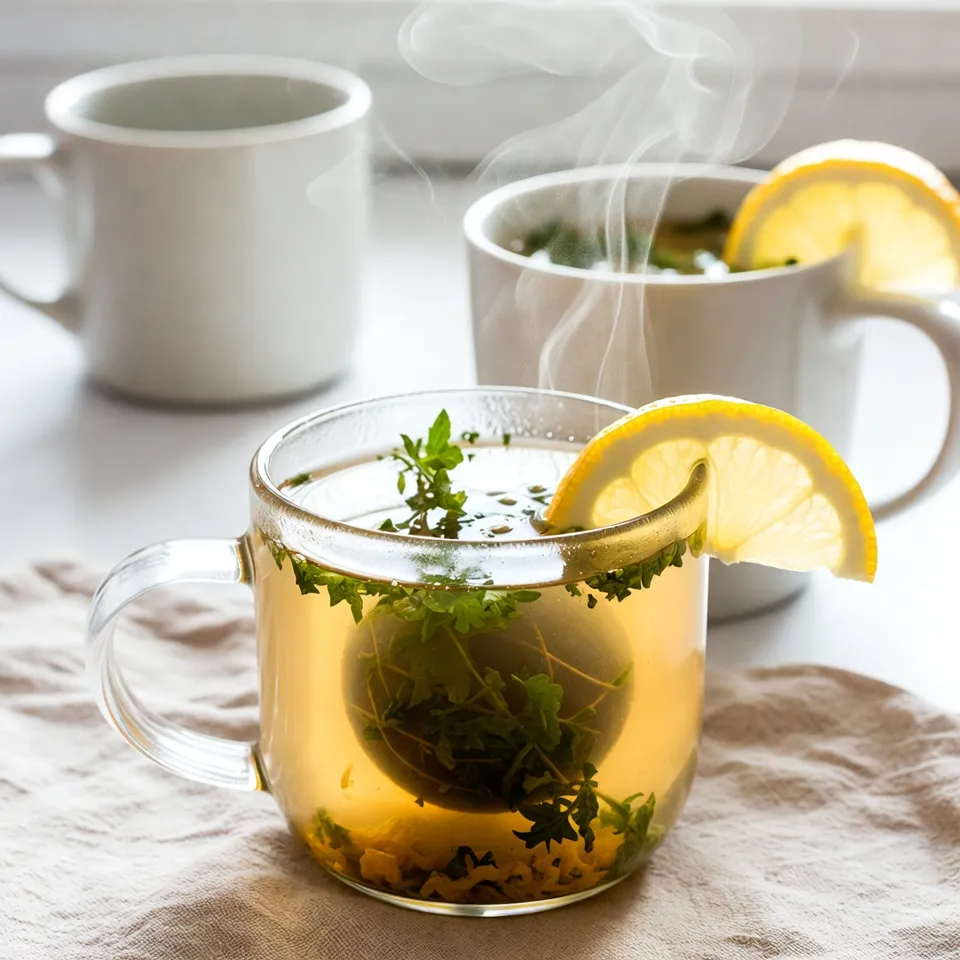 To make Copycat Medicine Ball Tea, you need simple and fresh ingredients. Here’s what you will need: - Water measurements - 2 cups water - Tea types and amounts - 1 cup freshly brewed green tea - 1 cup freshly brewed herbal tea (peach or chamomile) - Sweeteners and enhancements - 2 tablespoons honey - 1 tablespoon fresh lemon juice - 1 teaspoon grated ginger (optional) - Lemon slices for garnish These ingredients come together to create a warm and soothing drink. The green tea adds a nice base, while the herbal tea brings in a fruity or floral note. Honey and lemon provide sweetness and zest. The optional ginger gives a little kick. This tea is not just tasty; it can also help you feel better on a cold day. Enjoy making this simple recipe! {{ingredient_image_1}} 1. Boiling water Start by measuring 2 cups of water. Pour it into a medium saucepan. Heat the water on medium until it gently boils. 2. Steeping green tea Once the water is boiling, take it off the heat. Add 1 cup of green tea bags to the pot. Let it steep for 3 minutes. After that, remove the tea bags. 3. Steeping herbal tea Next, add 1 cup of your choice of herbal tea bags, like peach or chamomile. Let this steep for 5 minutes. Then, take out the herbal tea bags. 4. Adding honey and lemon Stir in 2 tablespoons of honey. Make sure it dissolves fully. Then, add 1 tablespoon of fresh lemon juice. For an extra zing, add 1 teaspoon of grated ginger if you like. Mix it well to blend all the flavors. Taste your tea. If you want it sweeter, add more honey. Finally, pour the tea into mugs. Garnish each mug with a slice of lemon on the rim. Enjoy your refreshing drink! - Adjusting steeping times For a stronger flavor, steep the green tea for up to 4 minutes. If you prefer a milder taste, stick to 3 minutes. The herbal tea needs about 5 minutes. This gives a nice balance of flavors without bitterness. - Enhancing flavor with ginger Adding ginger brings warmth to your tea. Use fresh grated ginger for the best taste. Start with 1 teaspoon, then taste. You can always add more if you like a spicy kick. Ginger not only adds flavor, but it also has health benefits, too. - Choosing the best honey Honey can change your tea’s flavor a lot. Try different types like clover, wildflower, or orange blossom. Each one has a unique taste. Start with 2 tablespoons, and taste your tea. You can add more honey if you want it sweeter. Pro Tips Use Fresh Ingredients: For the best flavor, always use fresh lemon juice and freshly grated ginger. This enhances the taste and health benefits of your tea. Adjust Sweetness: Taste your tea before serving and adjust the sweetness according to your preference. You can add more honey for a sweeter drink. Cool It Down: If you prefer a refreshing iced version, allow the tea to cool and serve it over ice. It’s perfect for summer days! Garnish Creatively: Add a sprig of mint or a slice of fresh ginger as a garnish for an extra touch of flavor and presentation. {{image_2}} You can change up your Copycat Medicine Ball Tea in fun ways. Here are some ideas: - Different tea combinations: Instead of green tea, use black tea for a stronger taste. You can also try different herbal teas, like mint or lemon balm. Each option gives a unique flavor twist. - Sweetener substitutions: If you want a different sweet taste, use maple syrup or agave nectar. Both of these options blend well and add their own flair to the tea. - Seasonal variations: In fall, add a pinch of cinnamon for a warm spice. In spring, try a splash of fresh orange juice for a bright twist. You can even include fresh berries for a fruity note in summer. These variations make your tea special and keep it exciting. Feel free to mix and match based on what you like. Enjoy the process of creating your own perfect blend! If you have leftover Copycat Medicine Ball Tea, store it in the fridge. Pour the tea into a clean glass jar or a bottle. Make sure to close it tightly. This keeps the tea fresh and tasty. Refrigeration tips Store the tea in the fridge for up to 3 days. The flavors will stay strong, but some taste may fade over time. To keep it fresh, avoid leaving it out at room temperature. Reheating the tea When you want to enjoy your tea again, pour it into a pot or microwave-safe cup. Heat it slowly on the stove or in the microwave. If using the microwave, heat for about 30 seconds. Stir it well before drinking. You can add a splash of honey or lemon juice if needed. Shelf life expectations The tea lasts about 3 days in the fridge. After that, it may start to lose its flavor and freshness. If you see any signs of spoilage, like a strange smell or color, throw it away. Always trust your senses when it comes to food safety. Copycat Medicine Ball Tea is a warm drink that mixes green tea and herbal tea. It has honey and lemon, making it sweet and tangy. Some even add ginger for a spicy kick. This drink is cozy and soothing, perfect for chilly days. Yes, you can make an iced version! First, brew the tea as normal. After steeping, let it cool. Pour it over ice, and enjoy a refreshing drink on hot days. You can add more lemon or honey if you like. Many people find this tea helpful when they have colds. The warm liquid soothes sore throats. Honey has natural healing properties, and lemon boosts vitamin C. Ginger can also help fight off illness. To make more servings, just double or triple the ingredients! Use 4 cups of water, 2 cups of green tea, and 2 cups of herbal tea. Keep the honey and lemon juice amounts the same. This way, everyone can enjoy a cup. Yes, you can use decaffeinated tea! This option is great if you want to avoid caffeine. Just replace the green tea and herbal tea with decaffeinated versions. The flavor will still be delicious and comforting. In this post, we covered how to make a delicious Copycat Medicine Ball Tea. We discussed ingredients, preparation steps, and tips for the perfect brew. You can mix different teas or sweeteners for a unique flavor. Remember to store any leftovers properly to keep it fresh. With just a few adjustments, you can customize this drink to your taste. Enjoy your tea and feel its soothing effects whenever you need a warm pick-me-up!