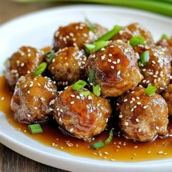 To make these sweet and savory meatballs, you need a few key items: - 1 pound ground beef (or turkey) - 1/2 cup breadcrumbs - 1/4 cup grated Parmesan cheese - 1/4 cup chopped green onions - 1 egg, lightly beaten - 2 cloves garlic, minced - 1 teaspoon salt - 1/2 teaspoon black pepper - 1/2 teaspoon Italian seasoning - 1/2 cup honey - 1/4 cup soy sauce (low-sodium) - 1 tablespoon sesame oil - 1 tablespoon rice vinegar - Sesame seeds and additional green onions for garnish These ingredients come together to create juicy meatballs and a rich sauce. The honey adds sweetness, while the soy sauce brings depth and umami. You can switch things up with some optional ingredients. Try adding: - Fresh herbs like parsley or cilantro for extra flavor. - Red pepper flakes for a spicy kick. - Chopped bell peppers or carrots for added crunch. These choices let you tailor the meatballs to your taste. If you need to make swaps, here are some ideas: - Use ground chicken or pork instead of beef or turkey. - Swap breadcrumbs for crushed crackers or oats for a gluten-free option. - Replace Parmesan with any hard cheese you have on hand. These substitutions keep the dish tasty while fitting your dietary needs. With these ingredients and tips, you'll create a delightful dish that everyone will enjoy! {{ingredient_image_1}} To start, gather your ingredients. In a large bowl, mix 1 pound of ground beef (or turkey) with 1/2 cup of breadcrumbs. Then, add 1/4 cup of grated Parmesan cheese and 1/4 cup of chopped green onions. Next, crack an egg and beat it lightly. Pour it into the mix along with 2 minced garlic cloves, 1 teaspoon of salt, 1/2 teaspoon of black pepper, and 1/2 teaspoon of Italian seasoning. Use your hands to mix everything well. Once it's combined, form the mixture into small meatballs, about 1 inch in size. Place them on a plate and set them aside. Now, let's prepare the sauce. In a small bowl, whisk together 1/2 cup of honey, 1/4 cup of low-sodium soy sauce, 1 tablespoon of sesame oil, and 1 tablespoon of rice vinegar. Set this sauce aside. Next, pour 1 cup of water into the Instant Pot and place a trivet inside. This keeps the meatballs above the water. Arrange the meatballs on the trivet in a single layer. Drizzle your honey garlic sauce over each meatball. Secure the lid on the Instant Pot. Set it to cook on high pressure for 10 minutes. After cooking, let the pressure release naturally for 5 minutes. Then, quick-release any remaining pressure and open the lid. Carefully remove the meatballs with tongs and place them on a serving platter. For a thicker sauce, switch the Instant Pot to 'Sauté' mode. Simmer the remaining sauce for 5 to 7 minutes. Once it thickens, drizzle it over the meatballs. For a nice finish, sprinkle sesame seeds and extra green onions on top. Enjoy your delicious honey garlic meatballs! For great meatballs, start with fresh meat. Use ground beef or turkey for the best taste. Mix your ingredients well in a bowl. This helps create a good texture. Make sure to add breadcrumbs and cheese for moisture and flavor. Form meatballs about one inch wide. This size cooks evenly and stays juicy. One mistake is packing the meat too tightly. This makes meatballs tough. Another error is not seasoning enough. Salt and pepper are key for flavor. Don’t skip the garlic and herbs. They add a nice touch to the taste. Lastly, avoid cooking meatballs directly in the water. Use a trivet to keep them above the liquid. To cook meatballs evenly, arrange them in a single layer on the trivet. This allows steam to circulate around each meatball. If you stack them, some may not cook through. Always use enough water—one cup is perfect. For best results, follow the cooking time closely. Letting the pressure release naturally helps keep them tender. Pro Tips Use Fresh Ingredients: Fresh garlic and green onions enhance the flavor of your meatballs significantly. Opt for fresh over dried for the best results. Alternate Protein: For a lighter version, substitute ground beef with ground turkey or chicken. Adjust the cooking time slightly if using leaner meats. Thicken the Sauce: If you prefer a thicker sauce, simmer it on the 'Sauté' mode for a longer duration, stirring occasionally to prevent burning. Freezing Meatballs: These meatballs freeze well! Prepare a double batch, cook them, and freeze them in sauce for an easy meal later on. {{image_2}} You can use different meats for your meatballs. Ground beef gives a rich flavor. Turkey makes them lighter and healthier. Chicken is another good choice. It adds a mild taste. Each meat brings its own twist. You can mix meats too for a unique flavor. Just remember to adjust cooking times if needed. The honey garlic sauce is sweet and savory. But you can change it up! Add sriracha for heat. A dash of red pepper flakes works well too. For a sweeter version, add more honey. You can even use teriyaki sauce for a fun twist. Each variation gives a new taste to the meatballs. You can serve these meatballs in many ways. Try them over steamed rice for a filling meal. Noodles are also great to pair with the meatballs. Toss in some stir-fried vegetables for extra crunch. You can even serve them as a tasty appetizer. The options are endless, so get creative! After enjoying your Instant Pot honey garlic meatballs, store leftovers safely. Let them cool down first. Then, place them in an airtight container. This keeps them fresh and tasty. Store them in the fridge for up to four days. If you have more to save, try freezing them instead. To reheat your meatballs, you have a few easy options. You can use the microwave. Place the meatballs on a plate and cover them with a damp paper towel. Heat for about one to two minutes. Check if they are hot all the way through. If not, heat them for more time. You can also reheat them on the stove. Add a bit of water or sauce to a pan, then add the meatballs. Heat on medium until warmed through, stirring often. Freezing meatballs is a great way to save time. After they cool, place meatballs in a single layer on a baking sheet. Freeze them for about an hour. Once frozen, transfer them to a freezer-safe bag. Remove as much air as you can from the bag. Label the bag with the date. You can freeze the meatballs for up to three months. When ready to eat, thaw them in the fridge overnight before reheating. To make honey garlic sauce, you need just a few simple items. Mix together: - 1/2 cup honey - 1/4 cup soy sauce (low-sodium) - 1 tablespoon sesame oil - 1 tablespoon rice vinegar - 2 cloves minced garlic Whisk these ingredients in a bowl until smooth. This sauce brings sweet and savory flavors to your meatballs. You can adjust the honey for more sweetness or add more garlic for a stronger taste. Yes, you can cook frozen meatballs in the Instant Pot! Simply place the frozen meatballs on the trivet. Pour 1 cup of water in the pot. Set the Instant Pot to cook on high pressure for 12-15 minutes. The sauce will still coat the meatballs nicely. Just remember to let them cook a bit longer than fresh ones. Honey garlic meatballs taste great with many sides. Here are some tasty options: - Steamed rice - Noodles (like lo mein or rice noodles) - Stir-fried vegetables - A simple green salad These sides balance the sweet and savory flavors of the meatballs. Each bite will be a delight! In this post, we explored how to make honey garlic meatballs. We covered key ingredients and substitutions, plus step-by-step cooking instructions. I shared tips for perfect meatballs and how to avoid common mistakes. Variations let you get creative with different meats and sauces. Proper storage and reheating tips help you enjoy leftovers. By following these steps, you can create a dish that impresses every time. Enjoy your cooking adventure!