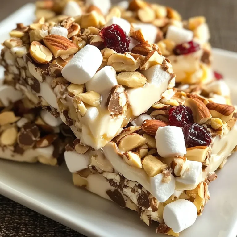 When making Crockpot Candy Clusters, you need a mix of tasty ingredients. Each one adds flavor and texture. Here’s a complete list: - 2 cups semi-sweet chocolate chips - 1 cup milk chocolate chips - 1 cup white chocolate chips - 1 cup roasted peanuts (unsalted) - 1 cup chopped pecans - 1/2 cup dried cranberries - 1 cup mini marshmallows - 1 teaspoon vanilla extract Choosing the right chocolate is key. Semi-sweet chocolate gives a rich taste. Milk chocolate adds creaminess. White chocolate brings a sweet finish. Mixing them creates a delightful blend. For nuts, roasted peanuts and pecans give crunch. They also add a nice nutty flavor. You can add dried cranberries for a fruity twist. They offer a sweet and tangy contrast. Mini marshmallows add fluffiness. They melt slightly, creating a soft texture. Vanilla extract enhances all the flavors. It's a small touch but makes a big difference. These ingredients combine for a sweet treat. You can easily customize them to suit your taste. {{ingredient_image_1}} - Melting the Chocolate Start by adding the semi-sweet, milk, and white chocolate chips to your crockpot. Set the temperature to low. Let the chocolate melt for about 30 minutes. Stir it every once in a while. This helps it melt evenly. - Adding Nuts and Fruits When the chocolate is mostly melted, add the roasted peanuts, chopped pecans, mini marshmallows, dried cranberries, and vanilla extract. Mix everything together well. This step brings the flavors together. Continue cooking on low for 1 to 1.5 hours. Stir every 30 minutes to ensure all ingredients combine well. - Dropping Mixture onto Baking Sheet After cooking, prepare a baking sheet lined with parchment paper. Use a spoon or a cookie scoop to drop the mixture in clusters onto the sheet. Make sure to space them out. Let the clusters cool at room temperature for at least an hour. They should be completely hardened before you enjoy them. - Avoiding Burnt Chocolate To melt chocolate without burning, use low heat. Heat your crockpot to low. This helps keep the chocolate smooth and creamy. Stir the chocolate every 10 to 15 minutes. This keeps the heat even and helps prevent hot spots. If your chocolate starts to thicken too much, add a little oil. This will help keep it smooth. - Importance of Stirring Stirring is key for good candy clusters. Mix the chocolate often. This helps to combine all the ingredients well. When you add nuts and fruits, stir them in gently. Make sure everything is coated in chocolate. This will give you tasty bites in every cluster. Stirring also helps the chocolate melt evenly. - Making Uniform Clusters For even clusters, use a cookie scoop. This tool helps you get the same amount each time. Drop the mixture onto parchment paper. Space them out to give them room to set. If you want a fun touch, sprinkle extra nuts or cranberries on top. This makes your clusters look great and taste even better. Pro Tips Use Quality Chocolate: For the best flavor, opt for high-quality chocolate chips. They melt better and enhance the overall taste of your candy clusters. Customize Your Nuts: Feel free to swap out the nuts for your favorites or add a mix of both salted and unsalted to create a more complex flavor. Experiment with Add-Ins: Get creative by adding different dried fruits, such as raisins or apricots, or even a sprinkle of sea salt on top for a sweet and salty combination. Storage Tips: Keep your candy clusters in an airtight container in a cool, dry place to maintain their freshness for a longer time. {{image_2}} You can change the nuts and fruits in your candy clusters. If you want, try almonds, walnuts, or cashews. Each nut adds a different taste. If you prefer no nuts, just skip them. You can replace nuts with more dried fruits like raisins or apricots. This keeps the sweet and chewy texture. Adding extracts can make your clusters even better. You can try almond extract for a nutty twist. Peppermint extract gives it a holiday feel. Just add a teaspoon to the melted chocolate for a new flavor. Always test a small amount first to get the taste you love. Making these clusters gluten-free is simple. All the main ingredients, like chocolate and nuts, are gluten-free. Just check the labels to be sure. If you want to make it dairy-free, use dairy-free chocolate chips. This way, everyone can enjoy the treat! To keep your Crockpot candy clusters fresh, use an airtight container. This helps keep moisture out and preserves flavor. Choose a container that fits your clusters without squishing them. A simple plastic or glass container works great. If you plan to share, small boxes or bags are fun and easy for gifts. When stored properly, your candy clusters can last up to two weeks. After that, they may lose their taste and texture. Check for any signs of moisture or changes in smell before eating. If you see white spots, that could mean the chocolate has bloomed. While it’s safe to eat, the clusters won’t taste as good. If you want to warm your clusters, use the microwave. Place them on a plate and heat in short bursts of 10 seconds. This keeps the clusters soft without melting them completely. Watch closely to avoid overheating. Enjoying them warm can bring back that fresh taste. Yes, you can use different types of chocolate. Each kind adds a unique taste. You may choose dark chocolate for a richer flavor. White chocolate gives a sweet touch. Feel free to mix and match based on what you like. Just remember, the melting time might change slightly with different chocolates. You can store Crockpot Candy Clusters for up to two weeks. Ensure you keep them in an airtight container. This helps to keep them fresh and tasty. If you notice them getting soft, they may be past their prime. Always check for any changes in smell or texture before enjoying. Yes, you can freeze the candy clusters. Just make sure they are fully cooled first. Place them in a single layer in a freezer-safe bag. You can also use a container, but leave some space for air. When you want to eat them, let them thaw in the fridge overnight. This keeps their texture nice. You’ve learned how to make delicious candy clusters using chocolate, nuts, and fruits. We covered the types of chocolate, added ingredients, and steps to create your treats. I shared tips for melting chocolate and the best ways to store your clusters. Remember, you can customize these candies to fit your taste or dietary needs. Have fun experimenting and sharing your creations. Happy cooking!