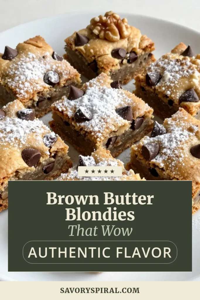 Indulge in these delicious brown butter blondies with this easy blondie dessert recipe that everyone will love! Learn how to make blondies with rich brown butter, chocolate chips, and optional nuts for extra crunch. Perfect for a sweet treat, this chocolate chip blondies recipe is sure to delight. Save this homemade blondies with nuts recipe for your next baking adventure! #BrownButterBlondies #EasyBlondieDessert #ChocolateChipBlondies #HomemadeBlondies