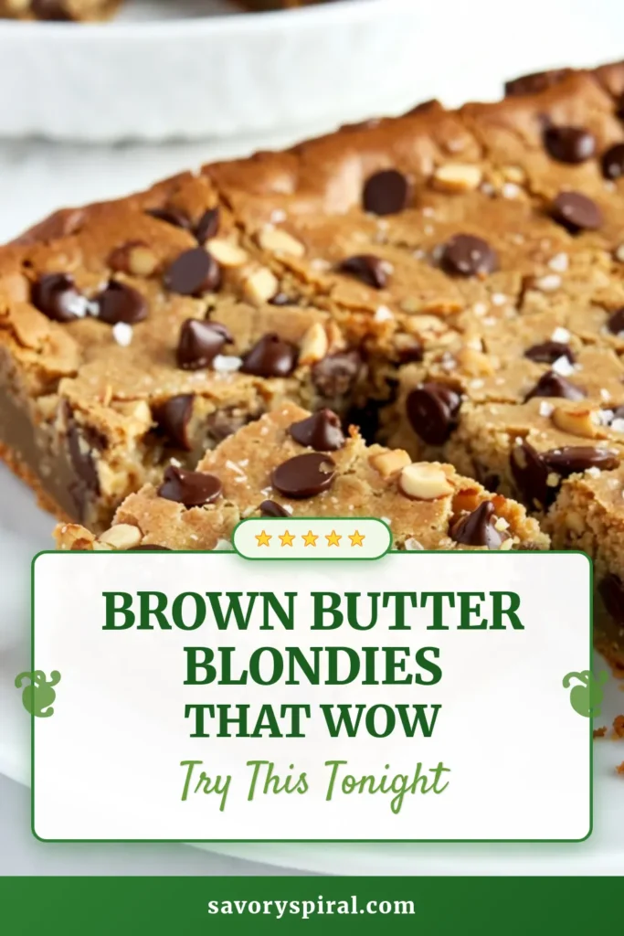 Indulge in these chewy brown butter blondies that are sure to become your go-to dessert! This easy blondies recipe is packed with rich flavors from the brown butter and chocolate chips, plus a delightful crunch from homemade blondies with nuts. Perfect for any occasion, this brown butter blondie recipe will impress your family and friends. Save this recipe and enjoy warm, gooey treats today! #ChewyBrownButterBlondies #BrownButterBlondieRecipe #ChocolateChipBlondies #EasyBlondiesRecipe