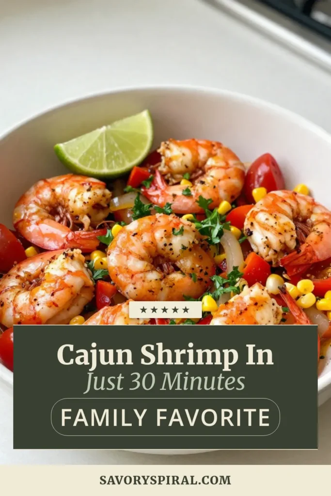 Looking for a quick and flavorful meal? Try this Cajun shrimp skillet recipe! It's perfect for a delicious Cajun shrimp dinner that’s ready in just 30 minutes. With easy shrimp recipes like this one-pan shrimp meal, you'll have dinner sorted in no time. Packed with spices, fresh veggies, and seafood goodness, it's a must-try. Save this to your boards for quick seafood recipes that pack a punch! #CajunShrimp #ShrimpRecipes #OnePanMeals #SeafoodLove