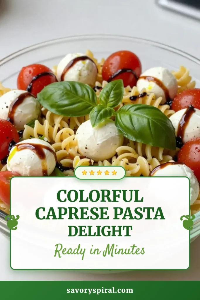 Looking for a refreshing dish to brighten your summer meals? Try this easy Caprese pasta salad recipe! Packed with cherry tomatoes, fresh mozzarella, and aromatic basil, this fresh mozzarella pasta is perfect for gatherings. With just 15 minutes of prep, it's an ideal summer pasta salad that will impress everyone. Don't miss out on this delicious cherry tomato salad. Save this recipe and enjoy a burst of flavors! #CapresePastaSalad #SummerPastaSalad #EasyPastaSalad #CherryTomatoSalad