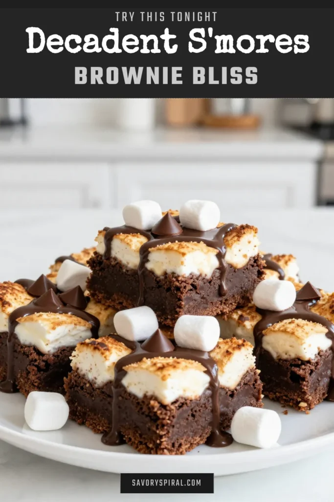 Indulge in this easy S'mores brownie bars recipe that combines layers of graham cracker brownies, rich chocolate, and gooey marshmallows for the ultimate homemade s'mores treat. With just a few simple ingredients, you can whip up these delicious chocolate marshmallow bars that will delight your family and friends. Perfect for gatherings or a cozy night in! Save this recipe for your next dessert adventure. #Smores #Brownies #DessertRecipe #BakingLove
