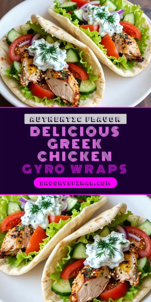 Discover the deliciousness of Greek chicken wraps with this easy chicken gyro recipe that will wow your taste buds! Made with tender marinated chicken thighs and served with fresh veggies and creamy tzatziki sauce in warm pita bread wraps, this Mediterranean chicken dish is a perfect meal for any day. Try this recipe today and bring a taste of Greece to your kitchen! Save this for later! #GreekChickenWraps #ChickenGyroRecipe #TzatzikiSauce #MediterraneanDish