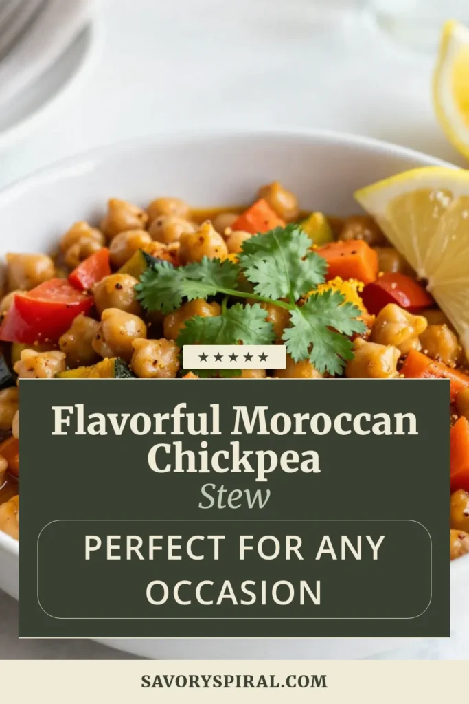 Discover the flavors of Slow Cooker Moroccan Chickpea Stew, a delightful addition to your collection of vegetarian chickpea recipes. This healthy stew for dinner is packed with wholesome ingredients and spices that capture the essence of Moroccan cuisine recipes. Perfect for anyone seeking easy slow cooker recipes, this dish is both comforting and nutritious. Try it today and elevate your meal prep! Save this recipe for later! #ChickpeaStew #VegetarianRecipes #HealthyDinner #SlowCookerRecipes