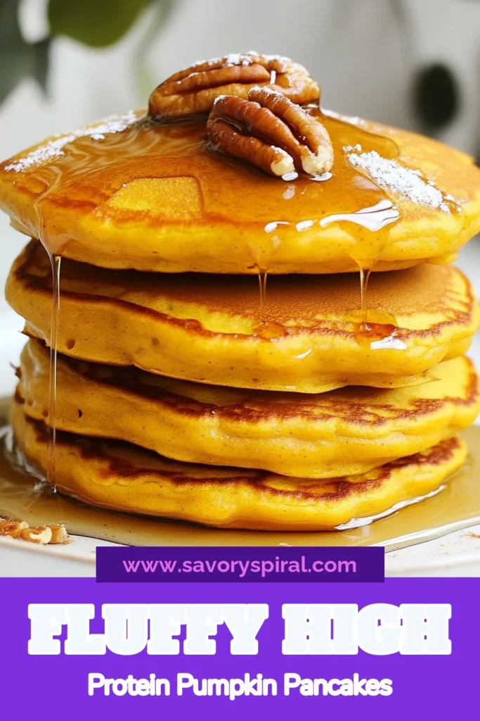 Indulge in these High Protein Pumpkin Pancakes, the perfect blend of flavor and nutrition! This Healthy Pumpkin Pancakes recipe features protein-packed ingredients like cottage cheese and oatmeal, making them a delicious and satisfying breakfast. Enjoy these Protein Packed Pancake Recipes for a guilt-free treat that fuels your day. Don't miss out on these Pumpkin Oatmeal Pancakes—save now for your next brunch! #PumpkinPancakes #HealthyBreakfast #ProteinPancakes #FallRecipes
