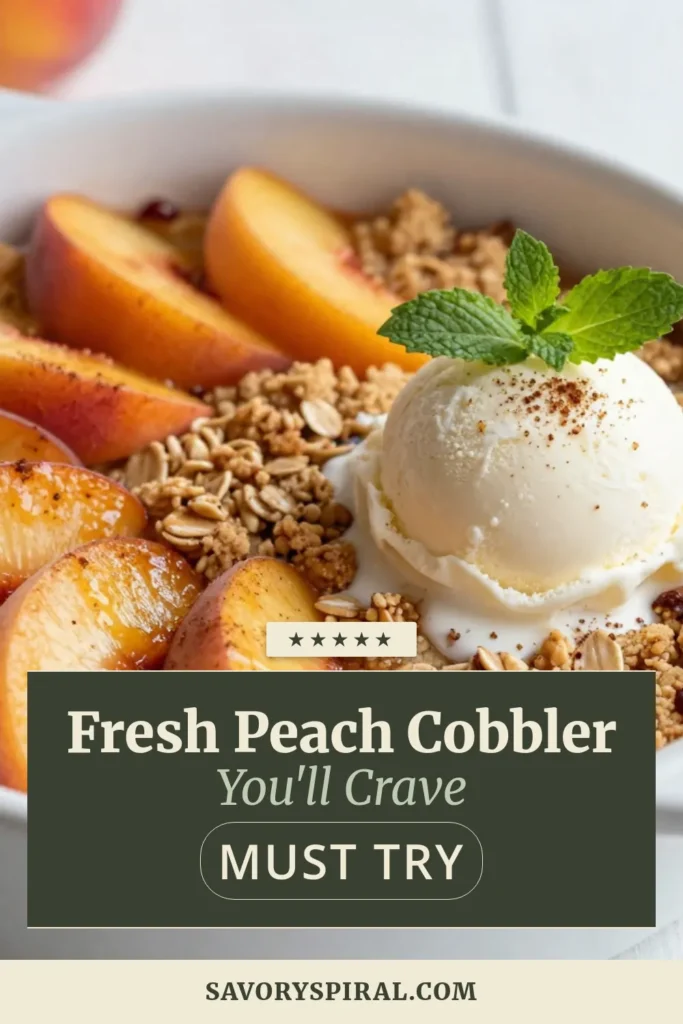 Indulge in the flavors of summer with this easy peach cobbler recipe, featuring fresh peaches and a delicious crumble topping. Perfect for any fresh peach dessert lover, this fresh peach cobbler crumble is a must-try! With simple ingredients and quick prep, you'll have a delightful summer fruit dessert to impress family and friends. Don’t forget to save this recipe for a sweet treat! #PeachCobblerRecipe #FreshPeachDessert #CrumbleToppingRecipe #EasyPeachCobbler