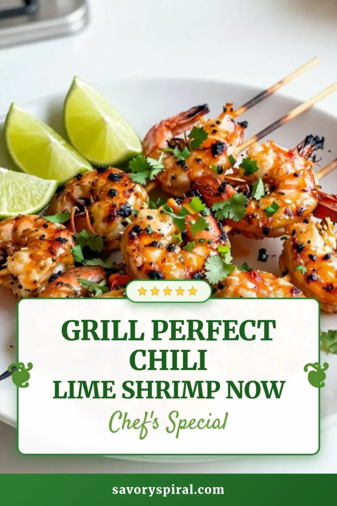 Looking for a delicious way to elevate your summer grilling? Try these Chili Lime Shrimp Skewers! This easy shrimp skewers recipe features a zesty marinade made with lime, honey, and chili powder, perfect for juicy grilled shrimp. Ideal for BBQs or family dinners, they're a must-try addition to your summer grilling recipes! Save this grilled shrimp recipe for your next gathering and enjoy the burst of flavors! #ChiliLimeShrimpSkewers #GrilledShrimpRecipe #SummerGrilling #EasyShrimpSkewers
