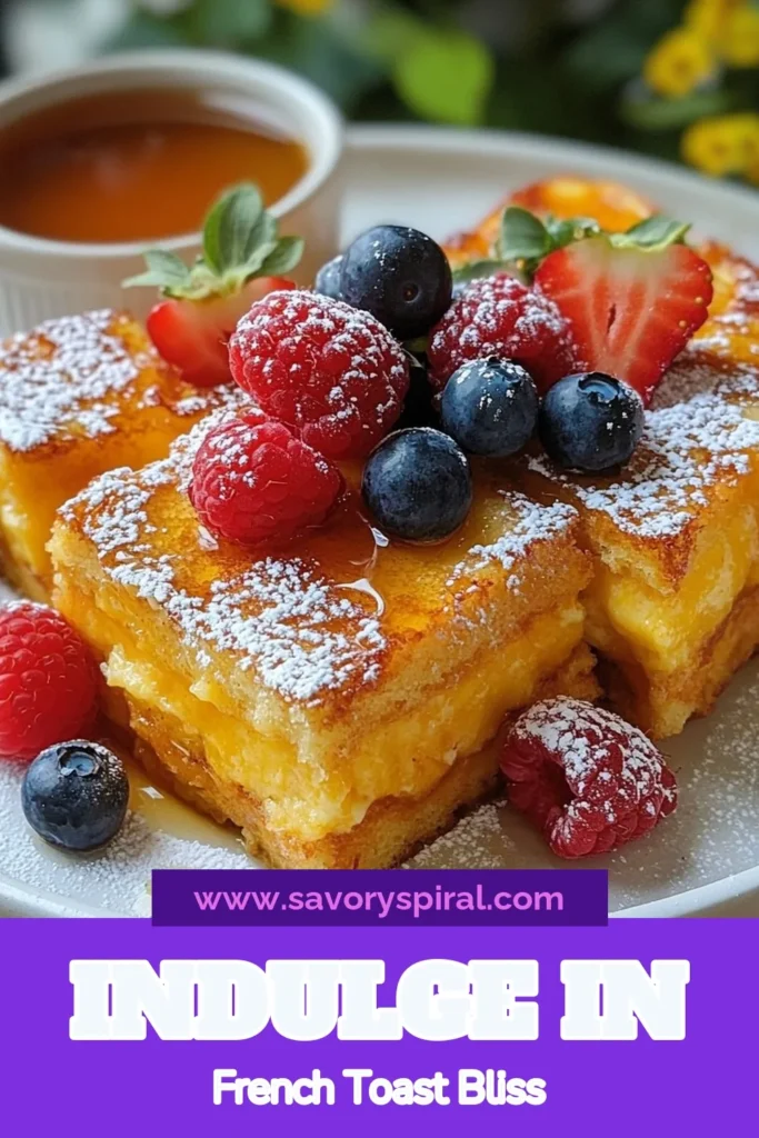 Indulge in this decadent breakfast recipe with the Best French Toast Casserole, featuring fluffy baked challah and mixed berries. Perfect for easy brunch ideas, this baked French toast casserole is sure to impress your guests. Simply prep the night before, bake, and serve with maple syrup for a delightful treat. Your mornings will never be the same! Save this easy recipe now! #FrenchToastCasserole #DecadentBreakfast #EasyBrunchIdeas #BerryFrenchToast