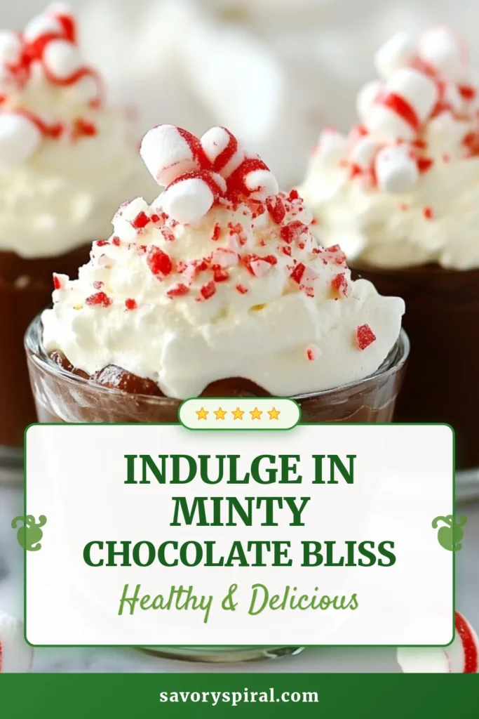 Indulge in the festive flavors of Peppermint Hot Cocoa Mousse with these delightful chocolate mousse cups. This chocolate mousse cups recipe combines creamy chocolate mousse with refreshing peppermint, making it the perfect holiday dessert recipe. Impress your guests with this easy and delicious peppermint dessert idea that’s sure to be a crowd-pleaser. Save this recipe for your next gathering! #PeppermintDessertIdeas #HolidayDessertRecipes #ChocolateMousseCupsRecipe #PeppermintHotCocoaMousse