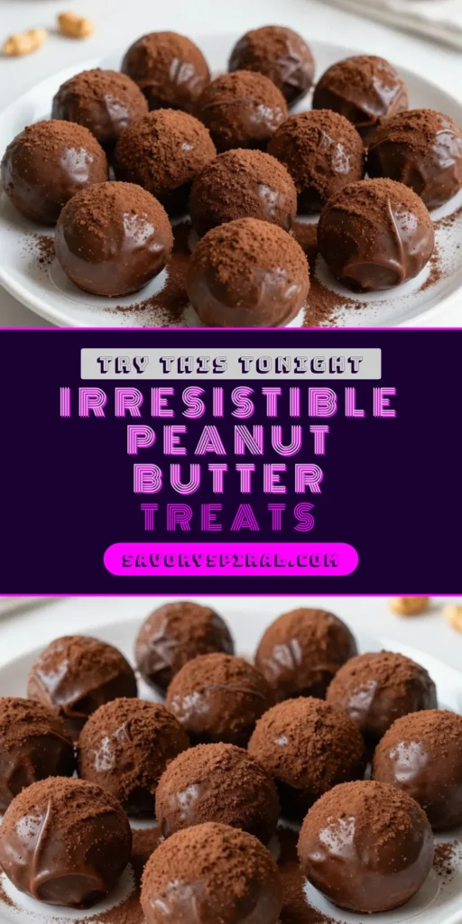 Satisfy your sweet tooth with these delicious Peanut Butter Chocolate Balls! Perfect for satisfying cravings, this healthy dessert recipe is not only a no-bake energy bite but also vegan-friendly. These chocolate peanut butter snacks are quick to whip up and packed with goodness. Enjoy these bliss balls as a nutritious treat anytime! Save this recipe for your next snack attack! #HealthyDesserts #VeganBlissBalls #NoBakeEnergyBites #ChocolatePeanutButterSnacks