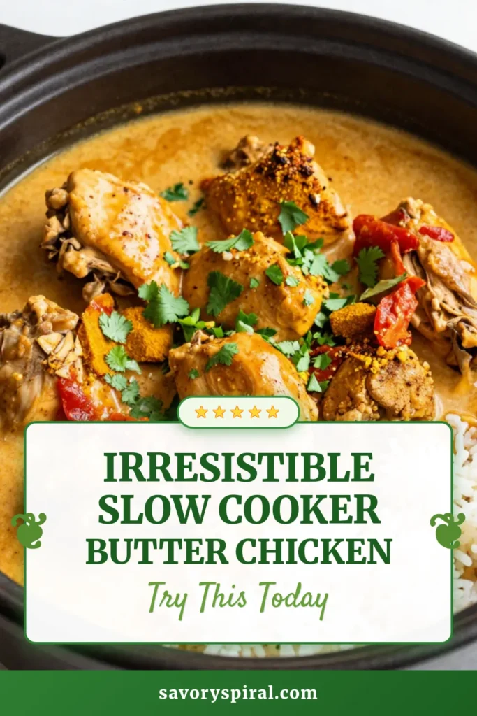 Discover the ultimate slow cooker butter chicken recipe that brings the flavors of Indian cuisine to your table effortlessly! This easy butter chicken recipe combines tender chicken with a rich, creamy sauce made with coconut milk for a mouthwatering creamy chicken curry experience. Perfect for any night, this Indian butter chicken slow cooker dish will be a family favorite. Ready to impress your taste buds? Save this recipe now! #SlowCookerButterChicken #EasyButterChickenRecipe #CreamyChickenCurry #ButterChickenWithCoconutMilk