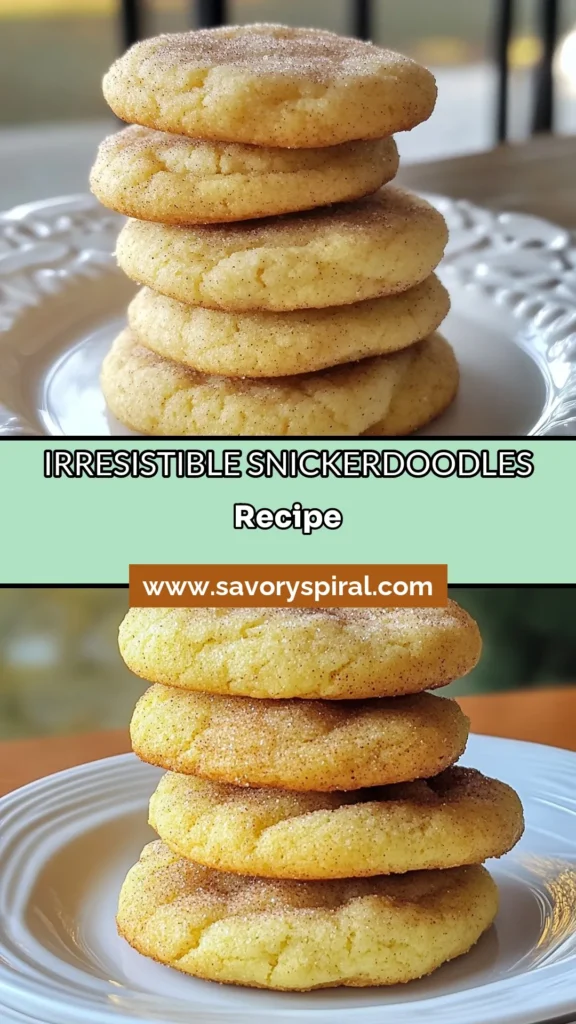Discover the ultimate Snickerdoodle recipe with these soft snickerdoodles that are sure to delight! These easy cookie recipe takes just 30 minutes from start to finish and combines the irresistible flavors of cinnamon sugar cookies with a soft, chewy texture. Perfect for every occasion, these homemade snickerdoodles will have everyone coming back for more. Try this delicious cookie recipe today! #Snickerdoodle #CinnamonSugarCookies #CookieRecipe #BakingFun