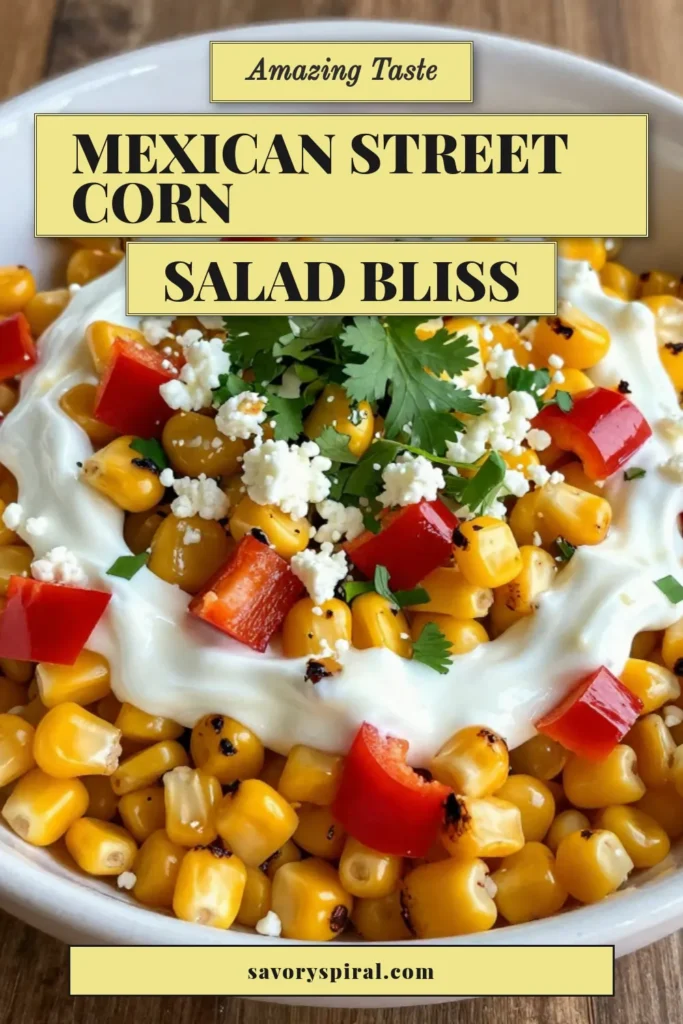 Discover the perfect Mexican street corn salad recipe! This easy corn salad recipe features juicy grilled corn, vibrant red bell peppers, and creamy cotija cheese, making it a must-try elote salad with cotija cheese for your summer gatherings. Enjoy this refreshing summer corn salad as a side dish or light meal that everyone will love. Click to save this delicious recipe and bring a taste of Mexico to your table today! #MexicanStreetCornSalad #EloteSalad #GrilledCornSalad #EasyCornSalad