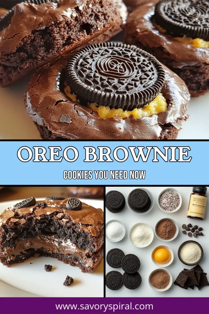 Indulge in these delicious Oreo Stuffed Brownie Cookies! This easy stuffed brownie cookies recipe combines rich chocolate brownie with classic Oreo cookies for a dessert that’s hard to resist. Perfect for chocolate lovers, these chocolate Oreo cookies are a must-try. Bake a batch today and enjoy this delightful treat. Don’t forget to save this recipe for your next baking adventure! #OreoBrownieCookies #StuffedBrownieCookies #EasyBrownieCookies #DessertRecipesWithOreos