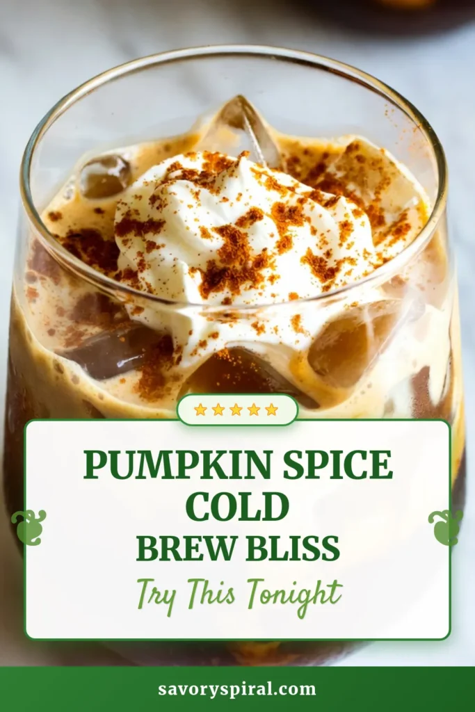 Indulge in a cozy fall treat with this Pumpkin Cream Cold Brew Copycat! This creamy pumpkin coffee recipe combines rich cold brew coffee with pumpkin puree and spices for the ultimate iced pumpkin coffee experience. Enjoy this delicious pumpkin spice cold brew as a delightful pumpkin spice latte alternative. Perfect for chilly days! Try making this fall cold brew drink at home today! #PumpkinSpiceColdBrew #IcedPumpkinCoffee #FallDrinks #PumpkinSpiceLatteAlternative