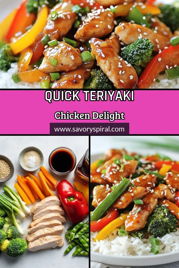 Looking for a quick teriyaki chicken stir fry that's perfect for busy weeknights? This easy chicken stir fry recipe features tender chicken with vibrant teriyaki chicken and vegetables in just 30 minutes! Ideal for fast stir fry meals, this delicious dish can be served over rice or noodles. Get ready to impress your family with this simple weeknight dinner idea. Save this recipe and make your weeknight meals exciting! #TeriyakiChicken #StirFryRecipe #WeeknightDinner #FastMeals
