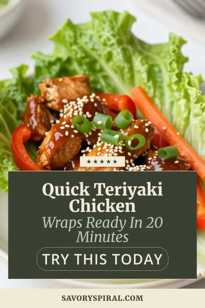 Discover the delicious and healthy teriyaki chicken lettuce wraps, perfect for your next easy dinner recipe! Made with tender chicken and a gluten-free teriyaki sauce, these low-carb wraps are a fantastic way to enjoy a nutritious meal. In just 20 minutes, you can delight your taste buds with this simple dish. Save this recipe for a quick, flavorful dinner that everyone will love! #HealthyChickenRecipes #GlutenFreeTeriyaki #EasyDinnerRecipes #LowCarbWraps